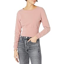 KENDALL + KYLIE Womens Pearl Embellished Sweatshirt With Back Cut-out -