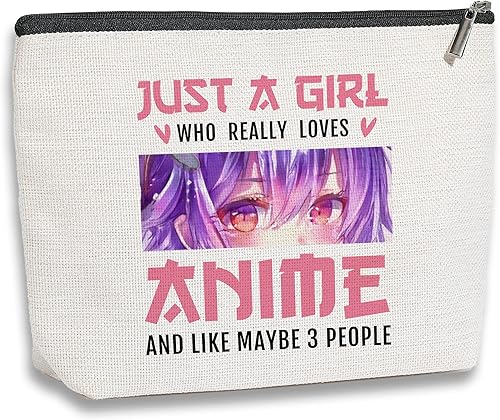 kdxpbpz Bolsa de maquillaje para fanáticos del anime, regalos para niñas, mujeres, amigas, hermanas, viajes, artículos de aseo personal, bolsa con
