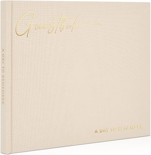 ZICOTO Beautiful Wedding Guest Book for Your Wedding Reception - Simply Elegant Guestbook to Sign in and Add Polaroid Photos - The Perfect Baby Shower Guest Book for The Special Day