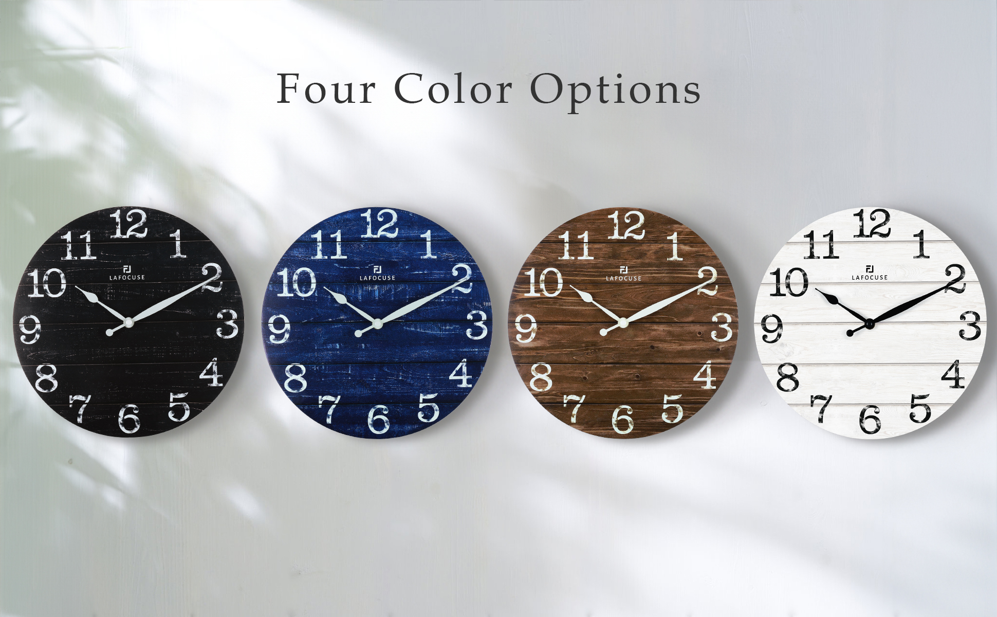 Amazon.com: Lafocuse 12 Inch Silent Navy Blue Wall Clocks for