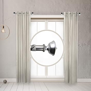RUDI 1" Snidel Side Curtain Rod, 12-20 inch Set of 2, Satin Nickel