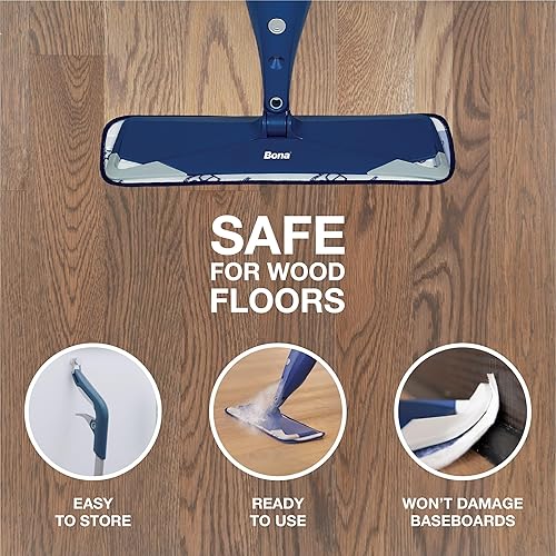 Miniatura 2 de Bona - Mopa con aerosol de alta gama para pisos de madera dura; incluye concentrado de limpieza para pisos de madera y paño de limpieza
