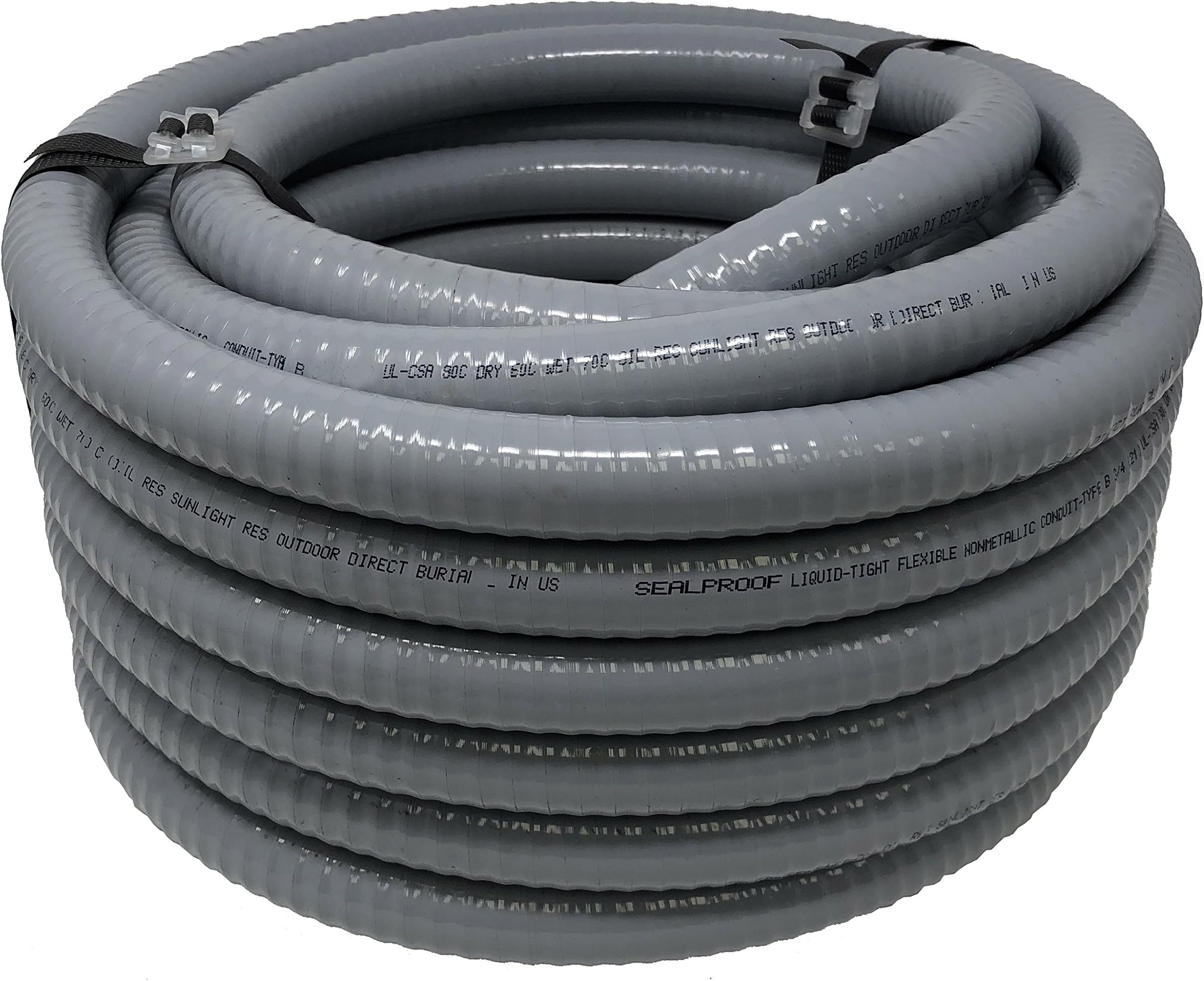 Sealproof 1-Inch Flexible Non-metallic Liquid-Tight Electrical Conduit Type B, UL Listed, 1" Dia, 50 Feet
