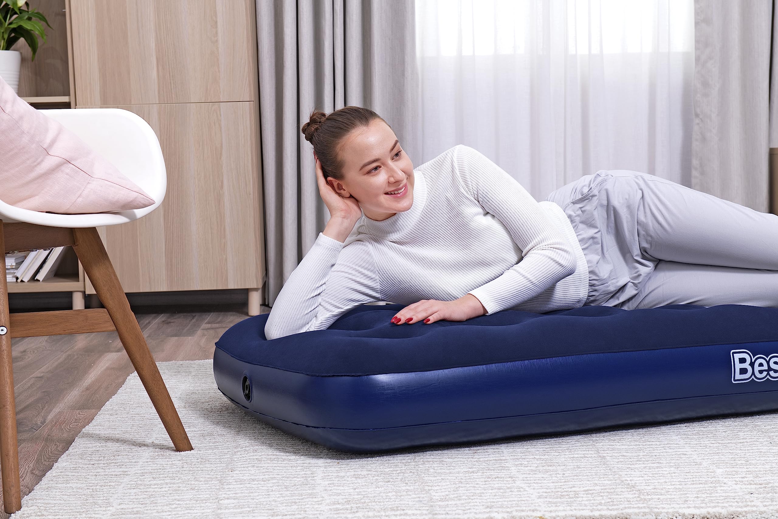Bestway Uniseks 67000 Materac Dmuchany, Niebieski, 185 x 76 x 22 cm