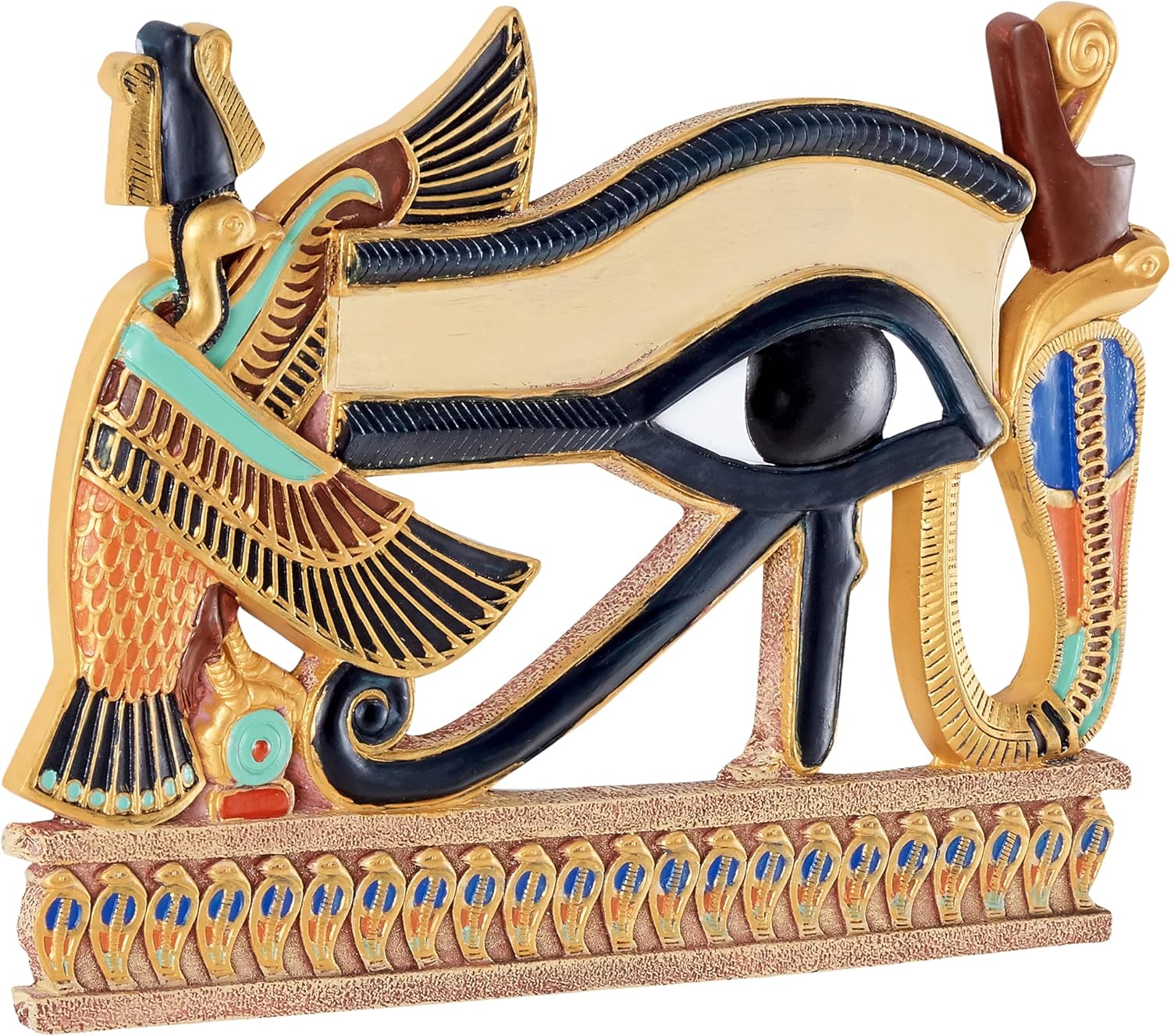 Design Toscano Egypitan Decor Eye of Horus Wall Sculpture Plaque, 12 Inch, Polyresin, Full Color, QL124212
