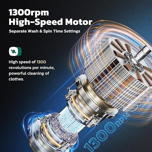 Miniatura 3 de Greenvelly Lavadora portátil, lavadora portátil de 16 libras y secadora combinada con drenaje extendido, 2 en 1, mini lavadora compacta de