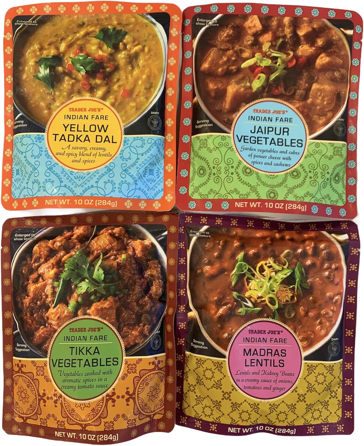 Trader Joes Indian Fare Variety Pack 4 Pack Amazon.co.uk Grocery
