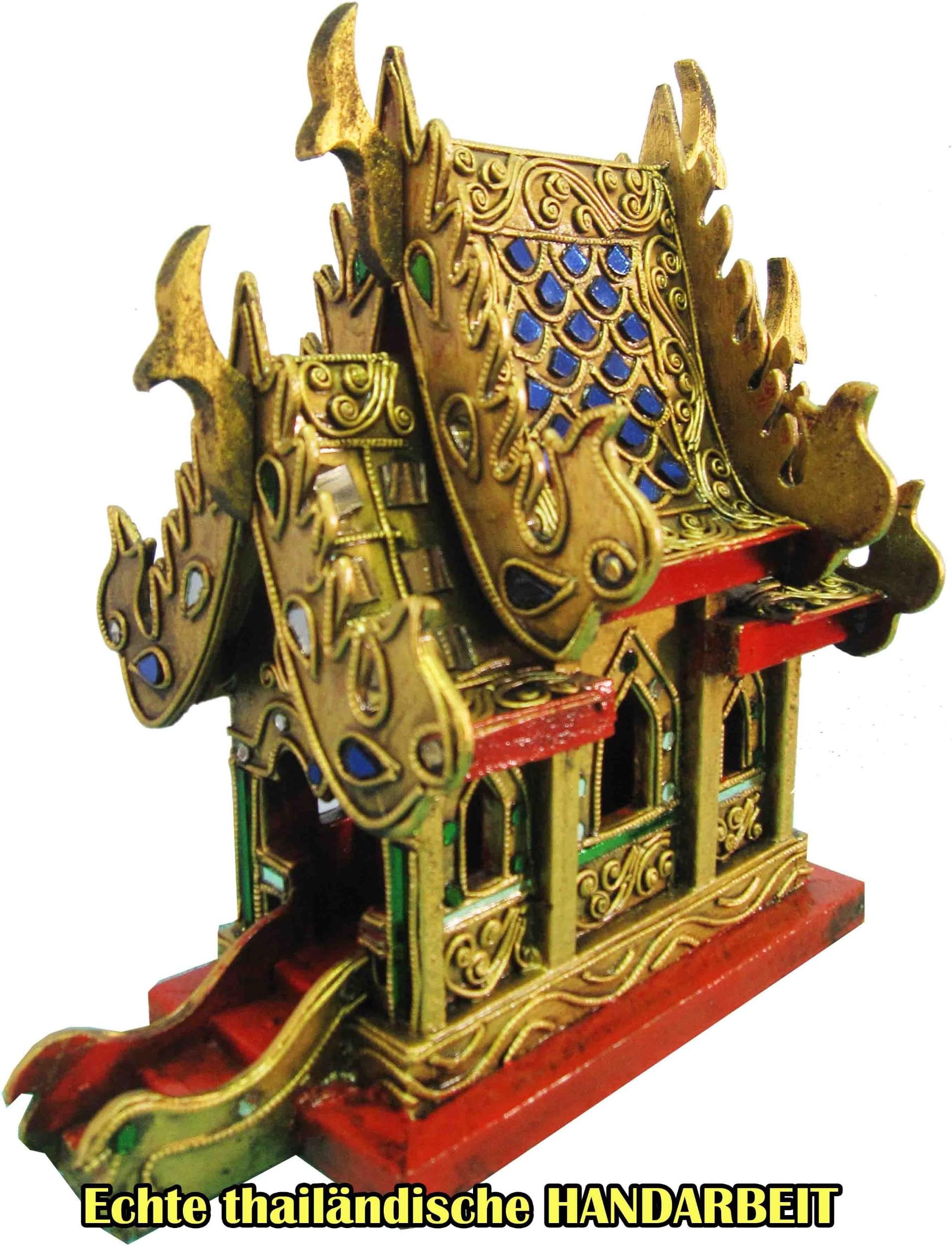 Approx. Thai Spirit House Genuine Ornament from Chiang Mai Thailand Height 30 cm Antique Gold Style -