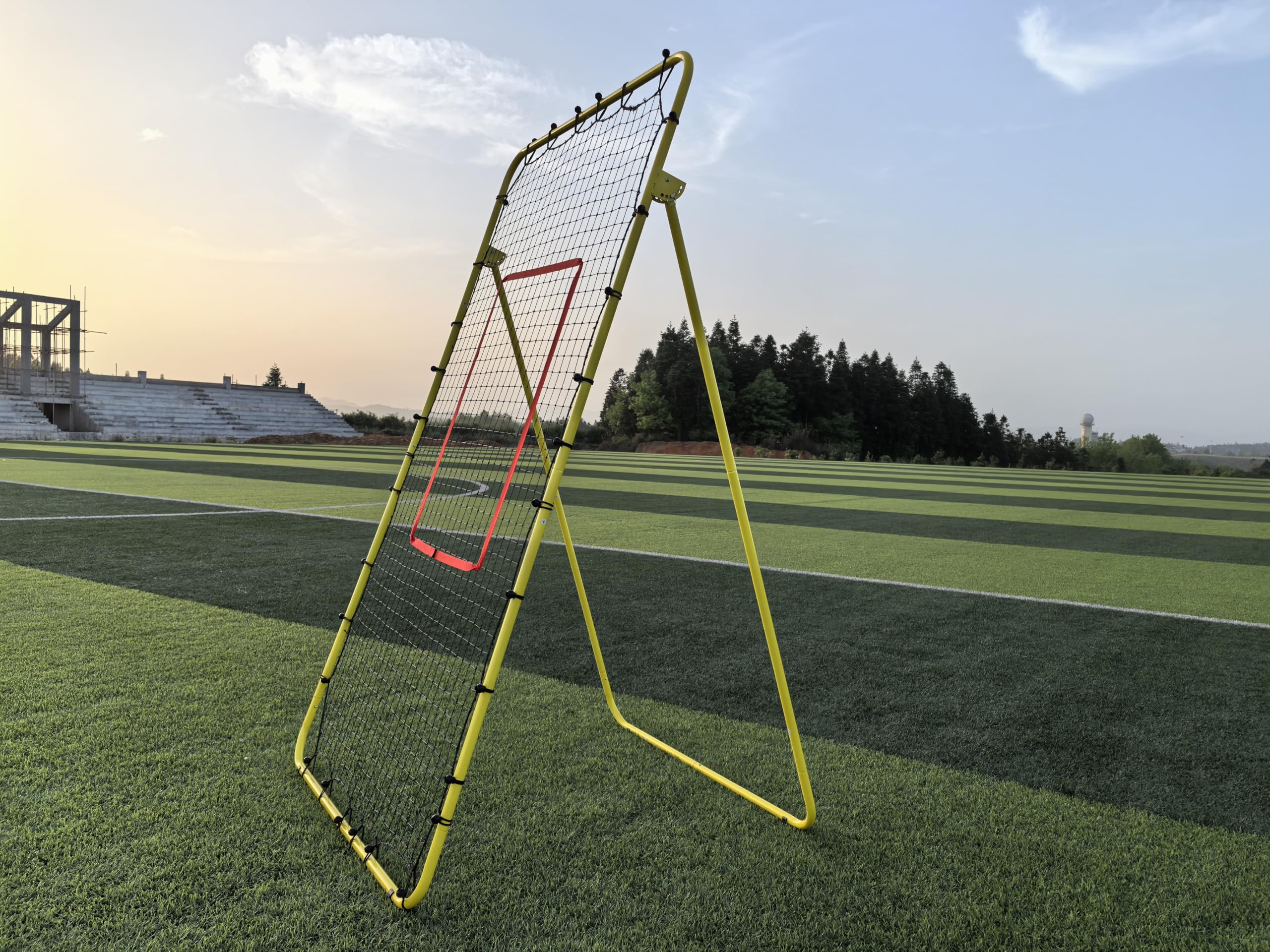 Volleyball Rebounder Net - 7x4 Ft Training Net With 5 Angles, Sandbags & Stakes For Soccer, Lacrosse, Baseball