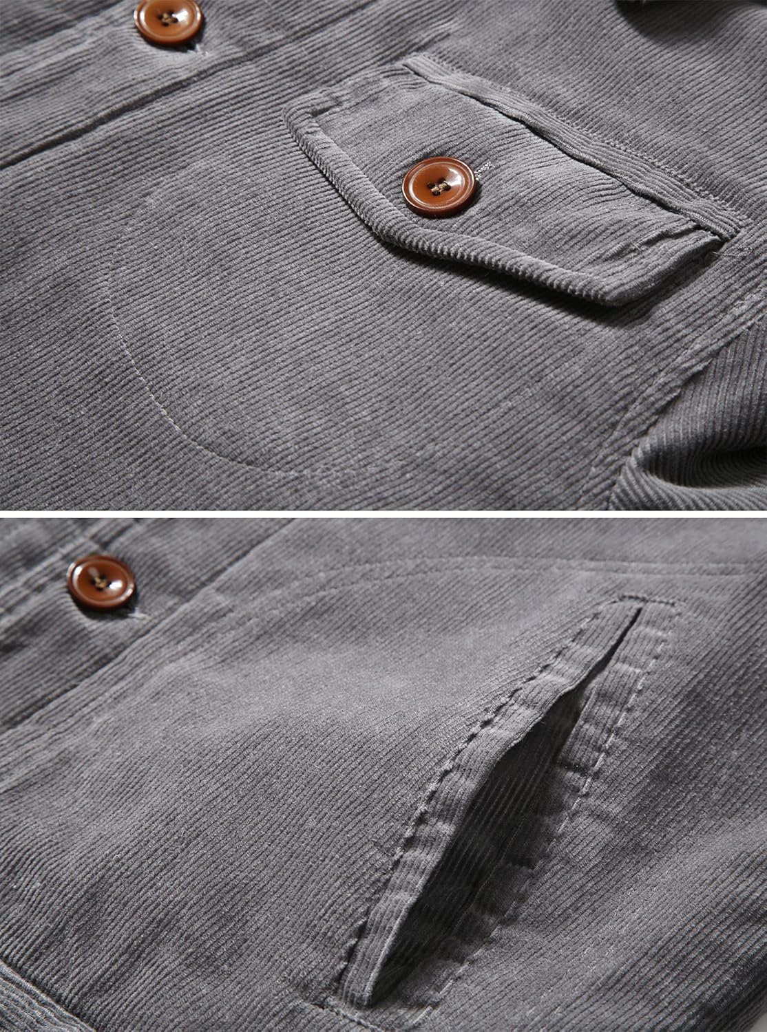 Men's Casual Sherpa Lined Corduroy Jacket Winter Coat - Image 5