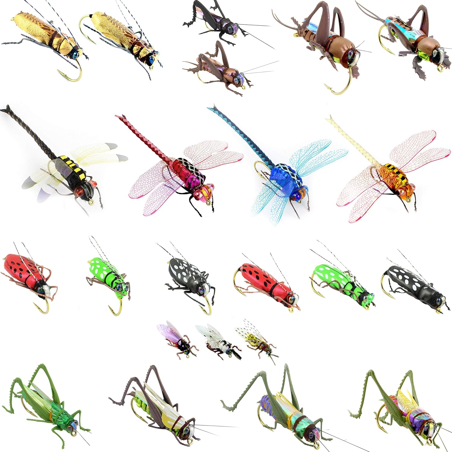 Fly Fishing Flies Kit Fly Assortment Trout Bass Fishing with Fly Box