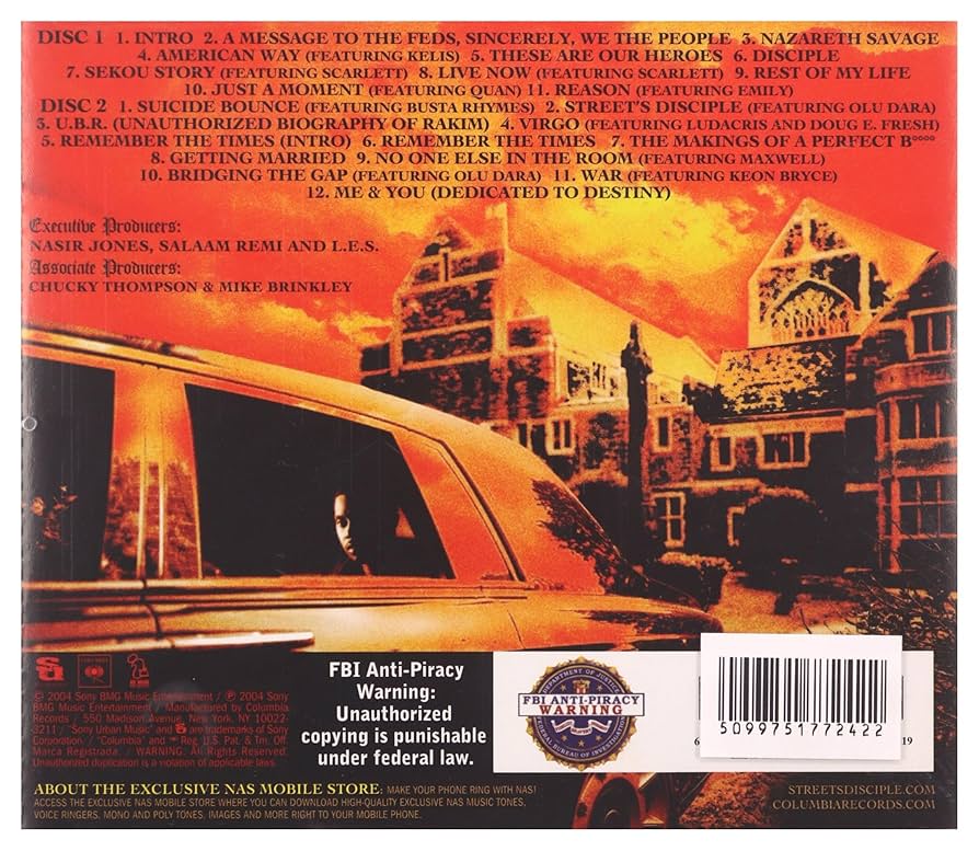 ★ＵＳオリジナル盤４枚組★『ＳＴＲＥＥＴ\"Ｓ ＤＩＳＣＩＰＬＥ』ＮＡＳ NAS STREET'S DISCIPLE 23 TRACK 2 CD SET FREE SHIPPING