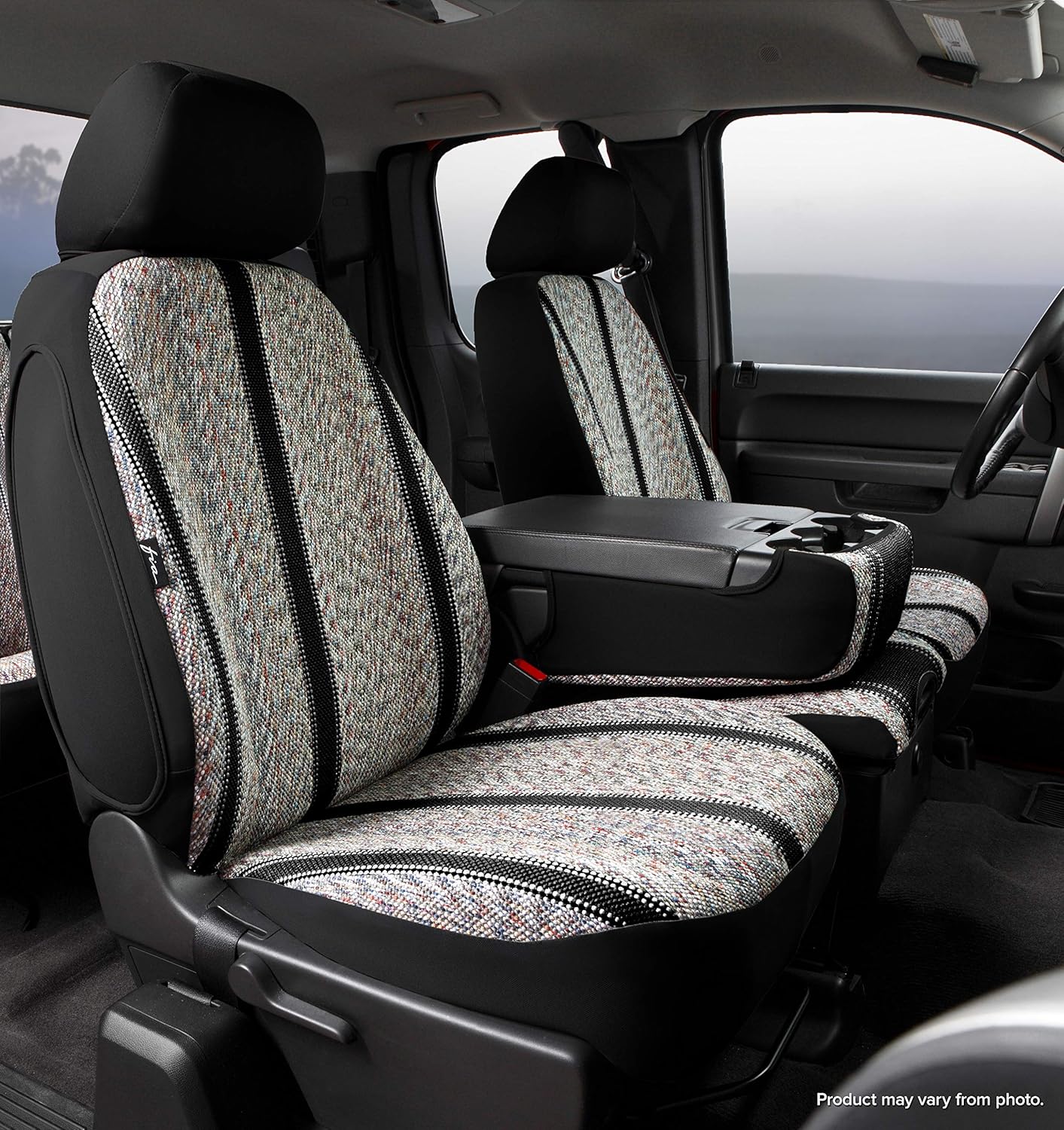 Fia TR48-38 Black Custom Fit Front Seat Cover Split Seat 40/20/40 - Saddle Blanket, (Black)