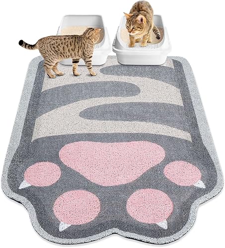 Miniatura 8 de Tapete grande de arena para gatos, tapete antideslizante para caja de arena para gatos, tapete suave para arena para gatos, tapete duradero para