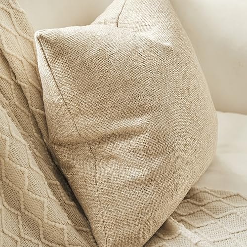 Miniatura 3 de Anickal Juego de 2 fundas de almohada lumbares de lino de 12 x 20 pulgadas, fundas decorativas rústicas oblongas para sofá, decoración del hogar