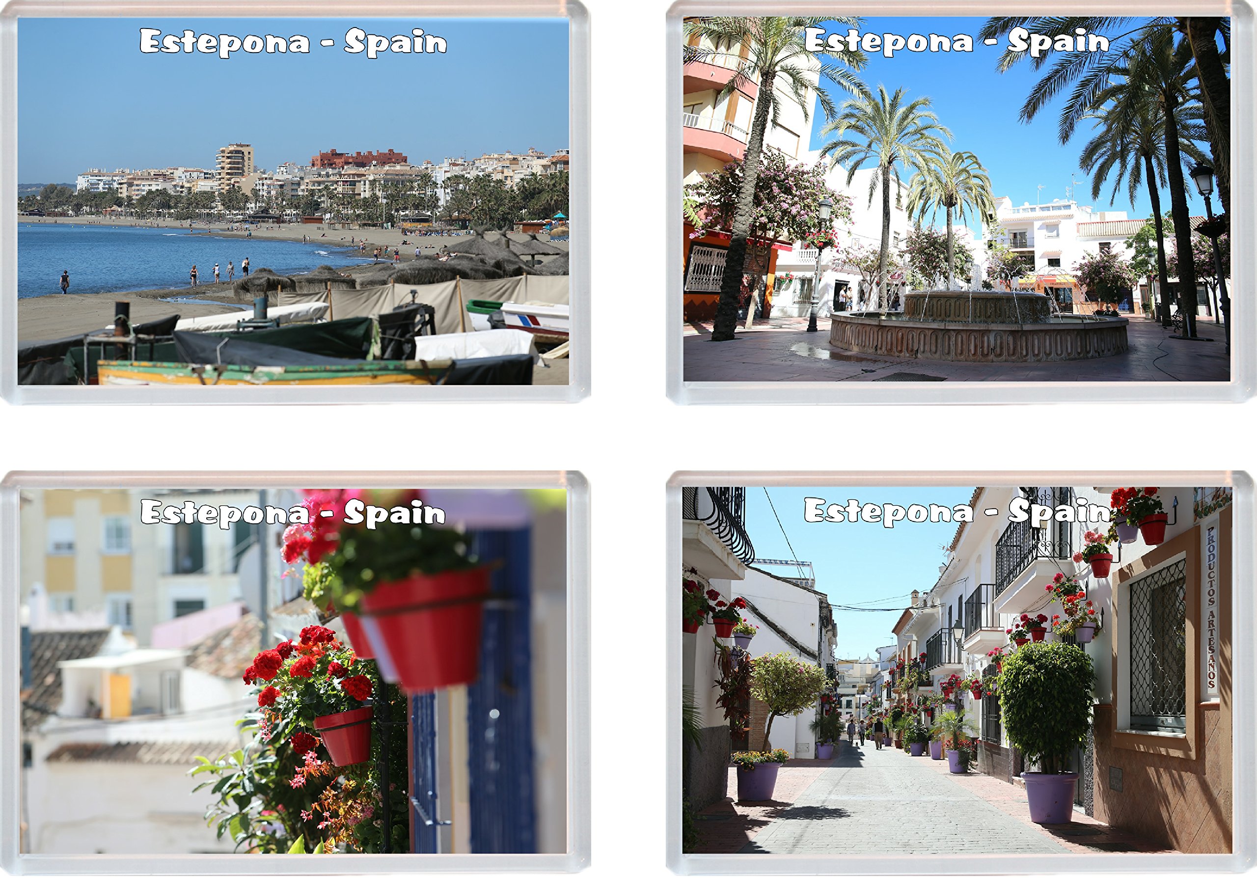 Estepona - Costa del Sol - Spain - 4 PACK - Jumbo Fridge Magnet/Magnets