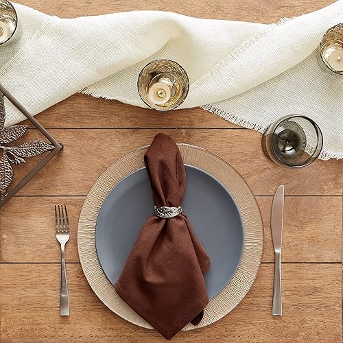 Miniatura 5 de DII Juego de servilletas sólidas, 20x20, marrón corteza, 6 piezas