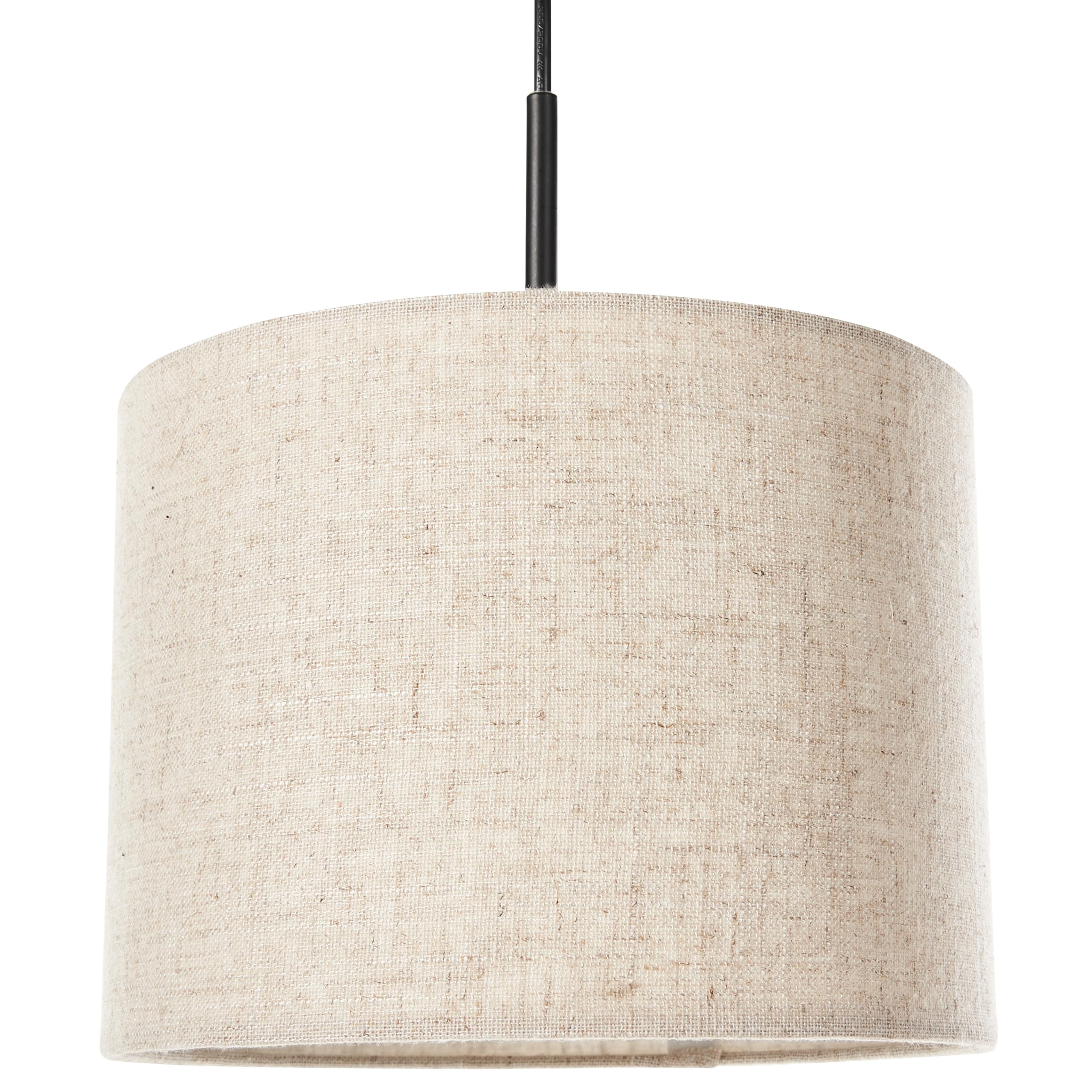Beliani Hängelampe Leinen Stoffschirm helles Beige 3-flammig Trommelform modern Parguaza