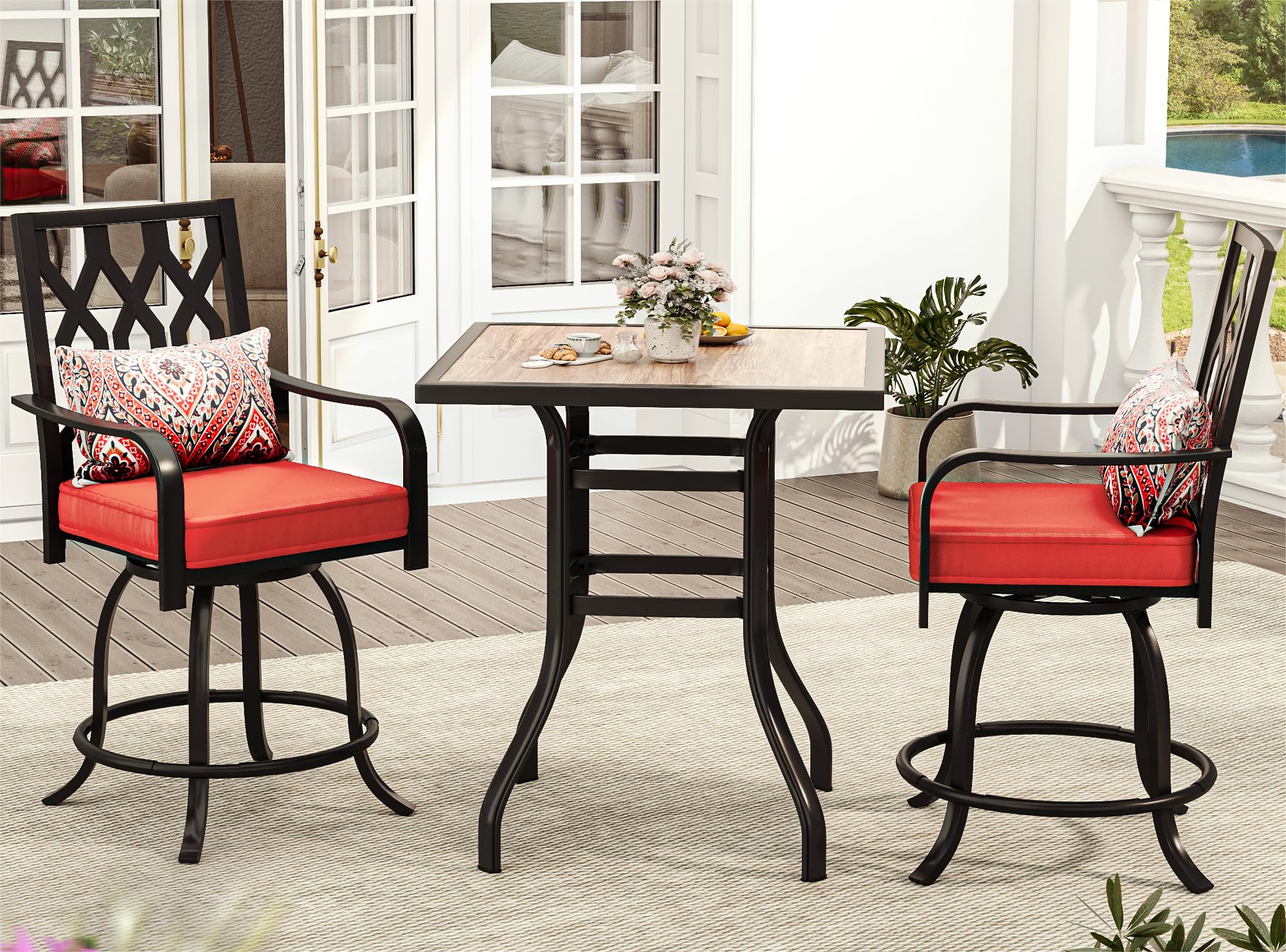 Balcony Piece Outdoor Bar Table Set YITAHOME Piece Outdoor Bar