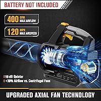 Vista 3 de Cordless Leaf Blower Compatible with Dewalt 20V Max Battery 400CFM Electric Leaf Blower Cordless, Variable Speed, Turbo Mode, Battery Powered Leaf