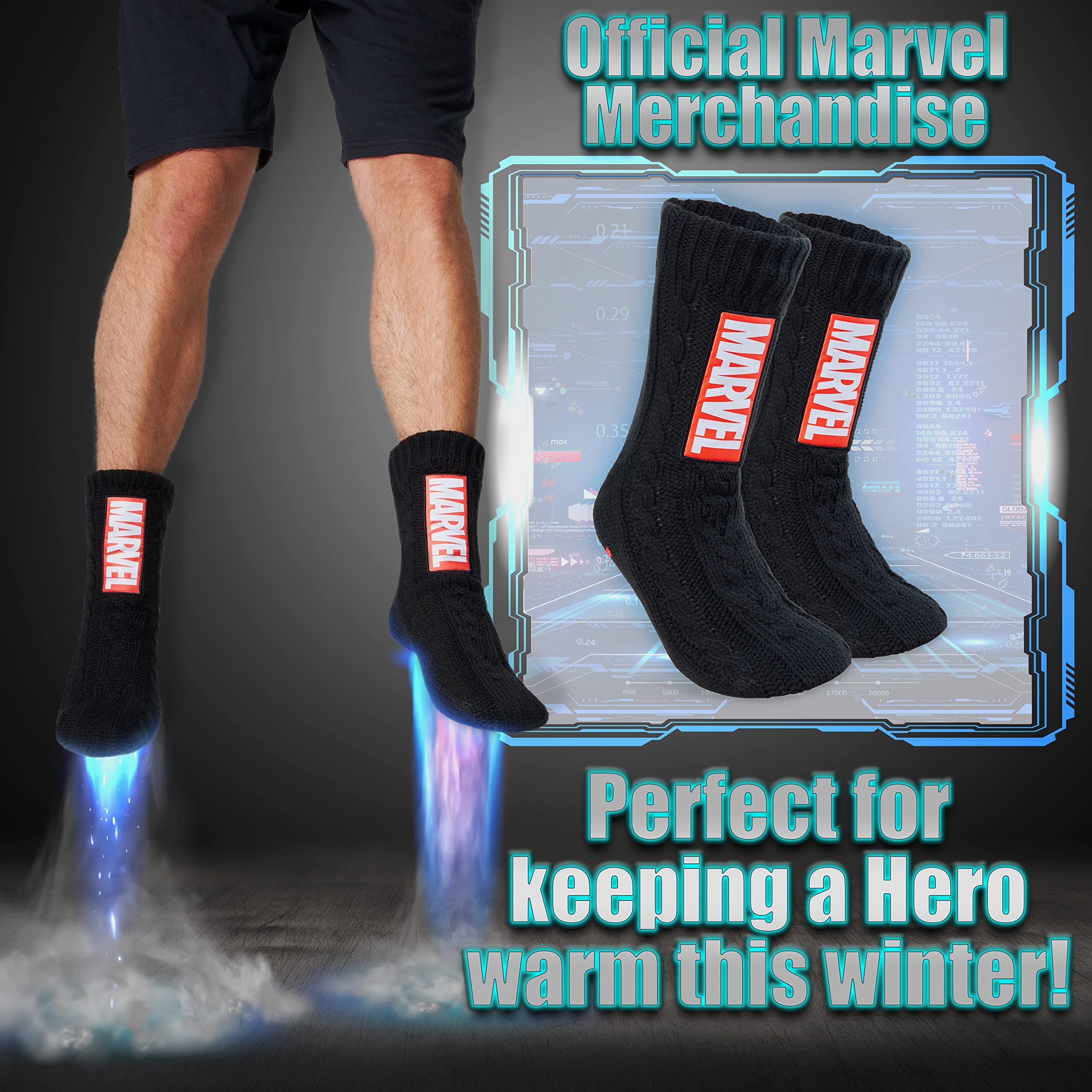 Marvel Calze Uomo Supereroi, Calzini Antiscivolo Uomo a Pantofola