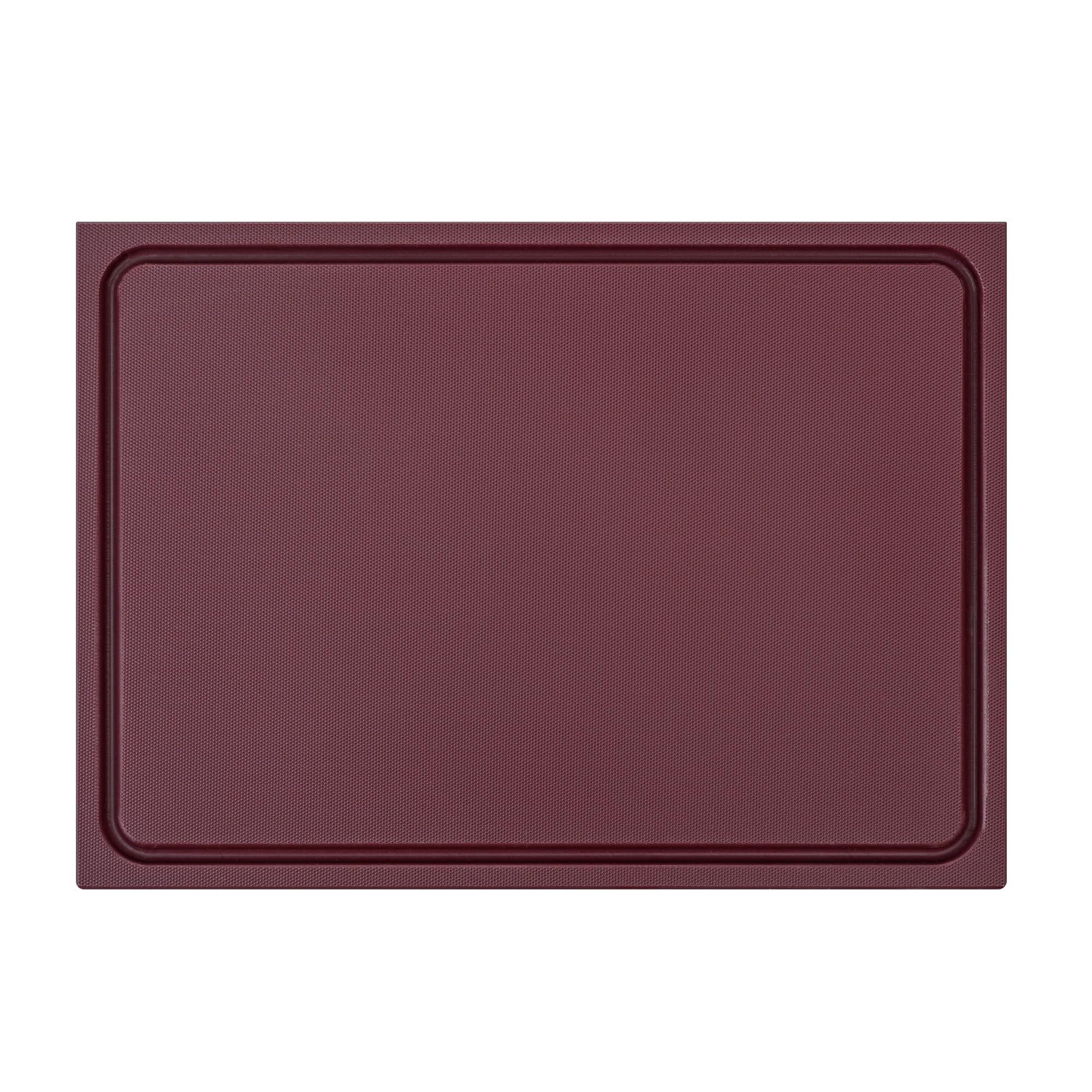 Morleos Schneidebrett Kunststoff Lila für allergenfreie Lebensmittel 35x25x2 cm Ecoline - spülmaschinenfest, extra schwer, messerschonend | HACCP Gastro Küchenbrett | Schneidbrett mit Saftrille