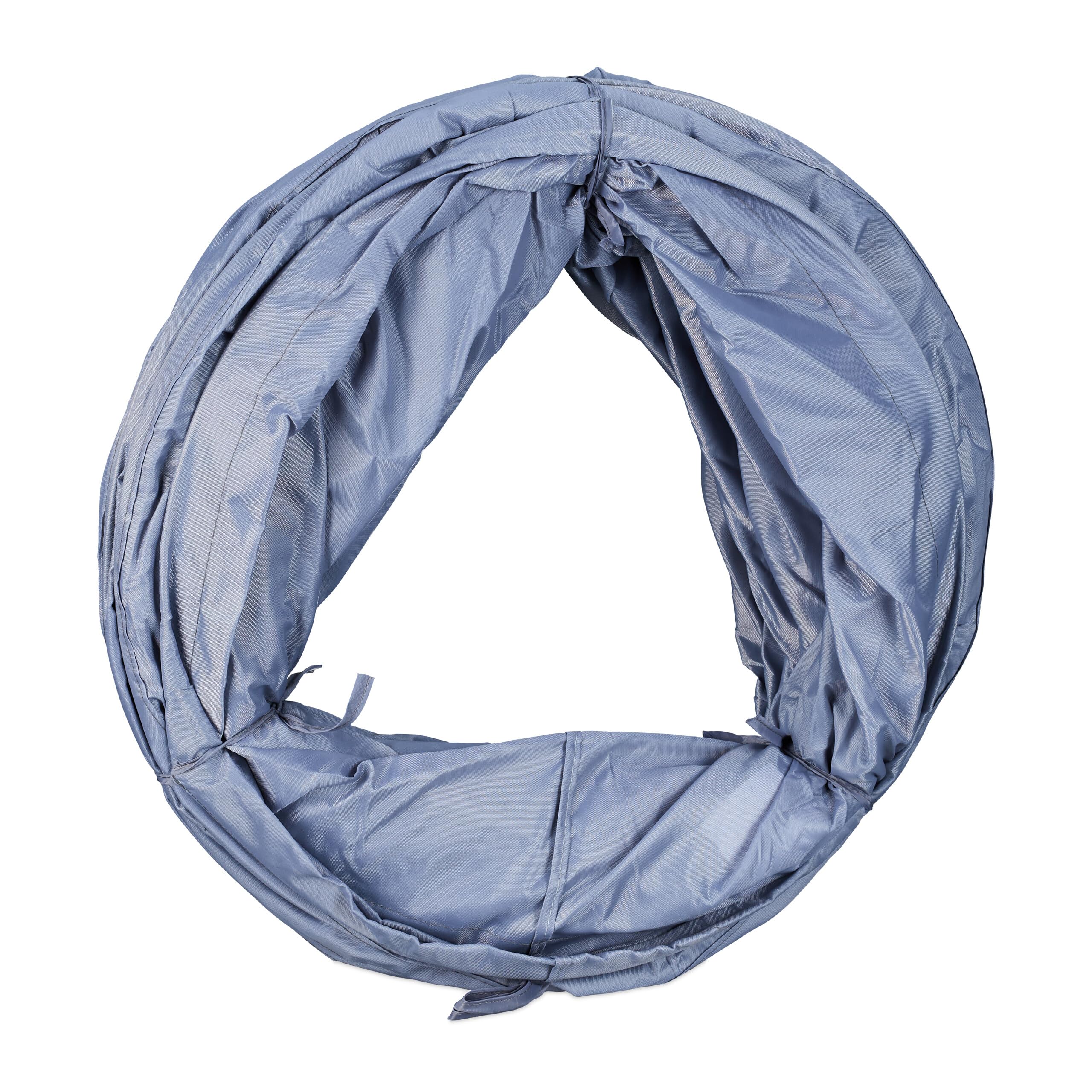 Relaxdays Tunnel per Cani, Tubo da 200 cm Pieghevole, Attrezzatura Agility Dog, Addestramento a Ostacoli, Ø 40cm, Grigio