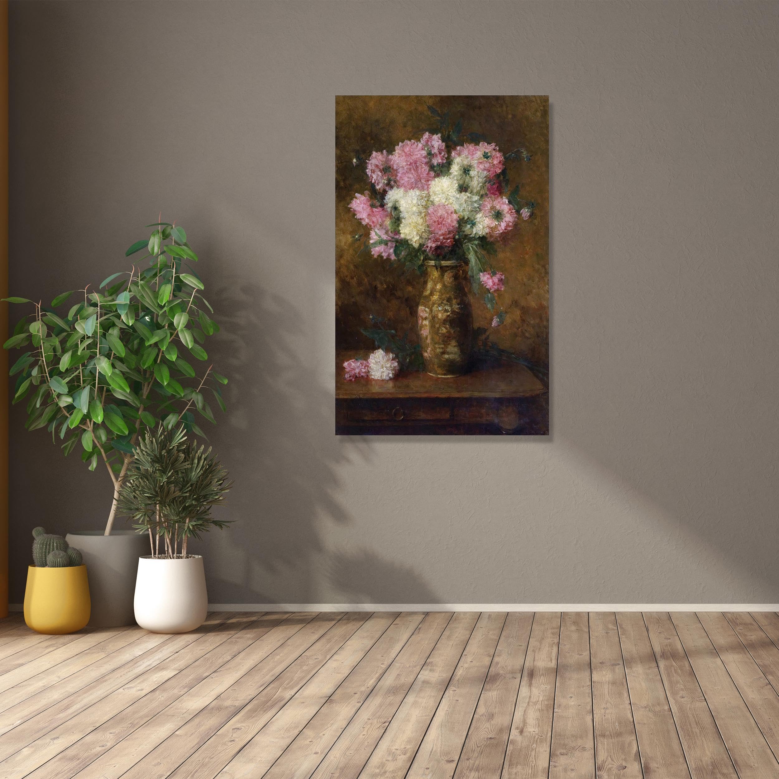 matches21 - Vaso per piante con fiori e rose, decorazione per tomba, in poliestere, 1 pezzo, 14,5 x 7,5 cm, colore: grigio