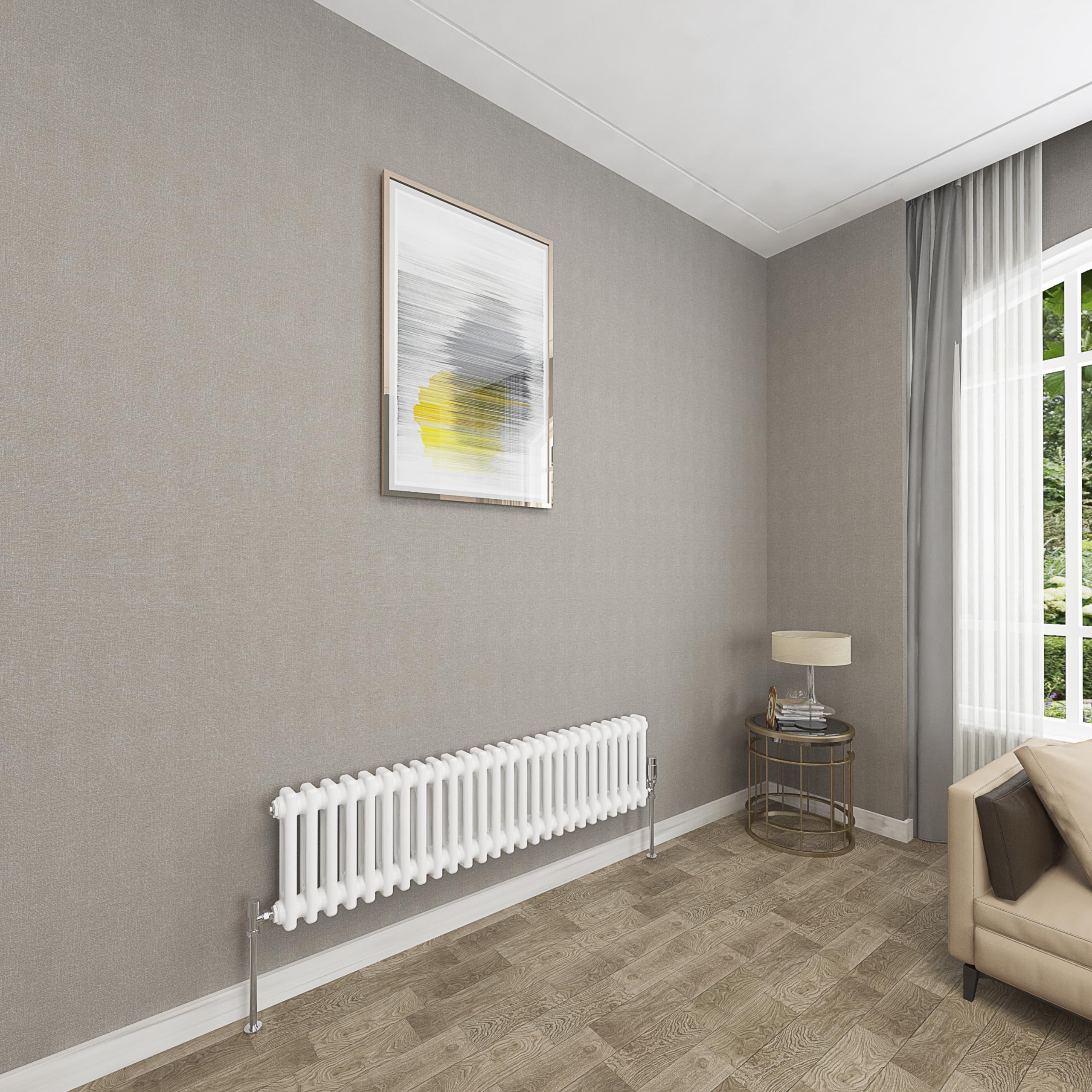 Sky bathroom 300x1190mm 2 Column Radiator Horizontal White Cast Iron radiato Traditional Central Heating Radiator