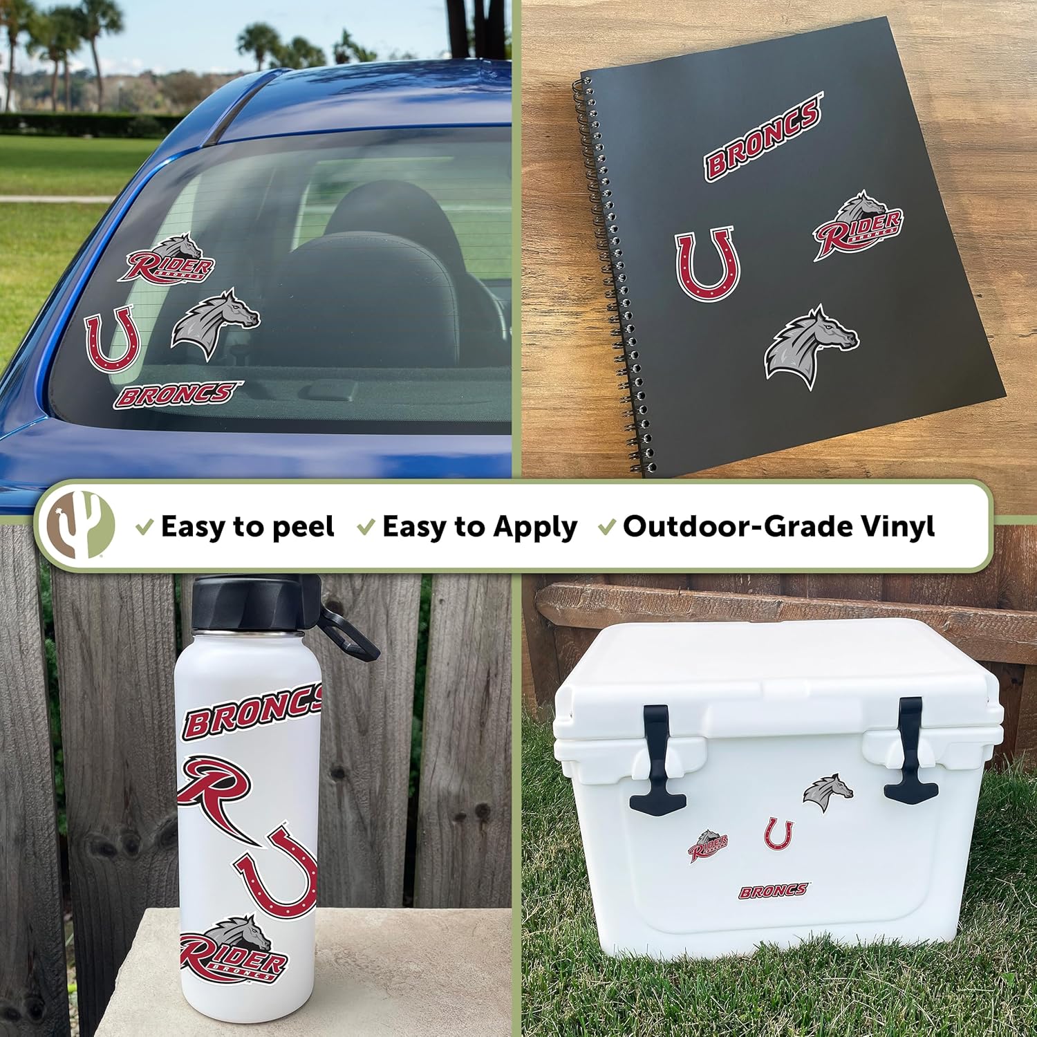 Desert Cactus Rider University Sticker Rider Broncs Vinyl Decal Laptop Water Bottle Car Scrapbook Sheet (Type 2) - Image 2