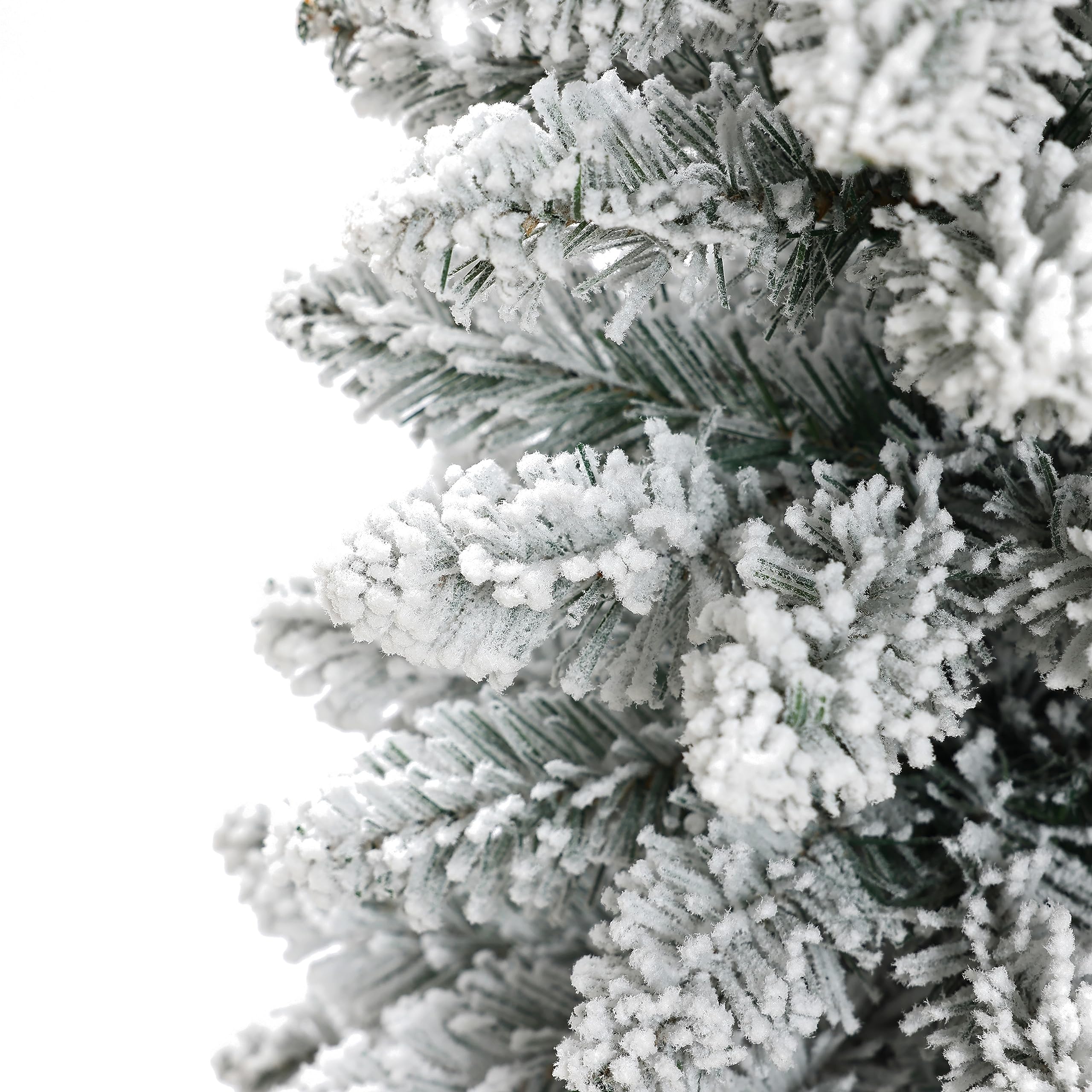 LuxenHome 3er Set Weihnachtsbäume, unbeleuchtete schneebeflockte Weihnachtsbäume mit Metalltöpfen, 3 Stück künstlicher Weihnachtsbaum Holiday Dector Indoor Xmas Decor, Kleiner Bleistift Weihnachtsbaum
