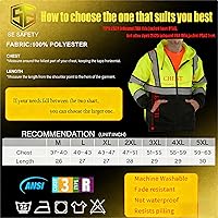 Vista 46 de sesafety Sudadera de seguridad de alta visibilidad para hombre, sudadera con capucha reflectante con cremallera clase 3, sudadera con capucha
