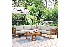 Acacia Wood Patio Furniture 4 Pieces Conversation Sets