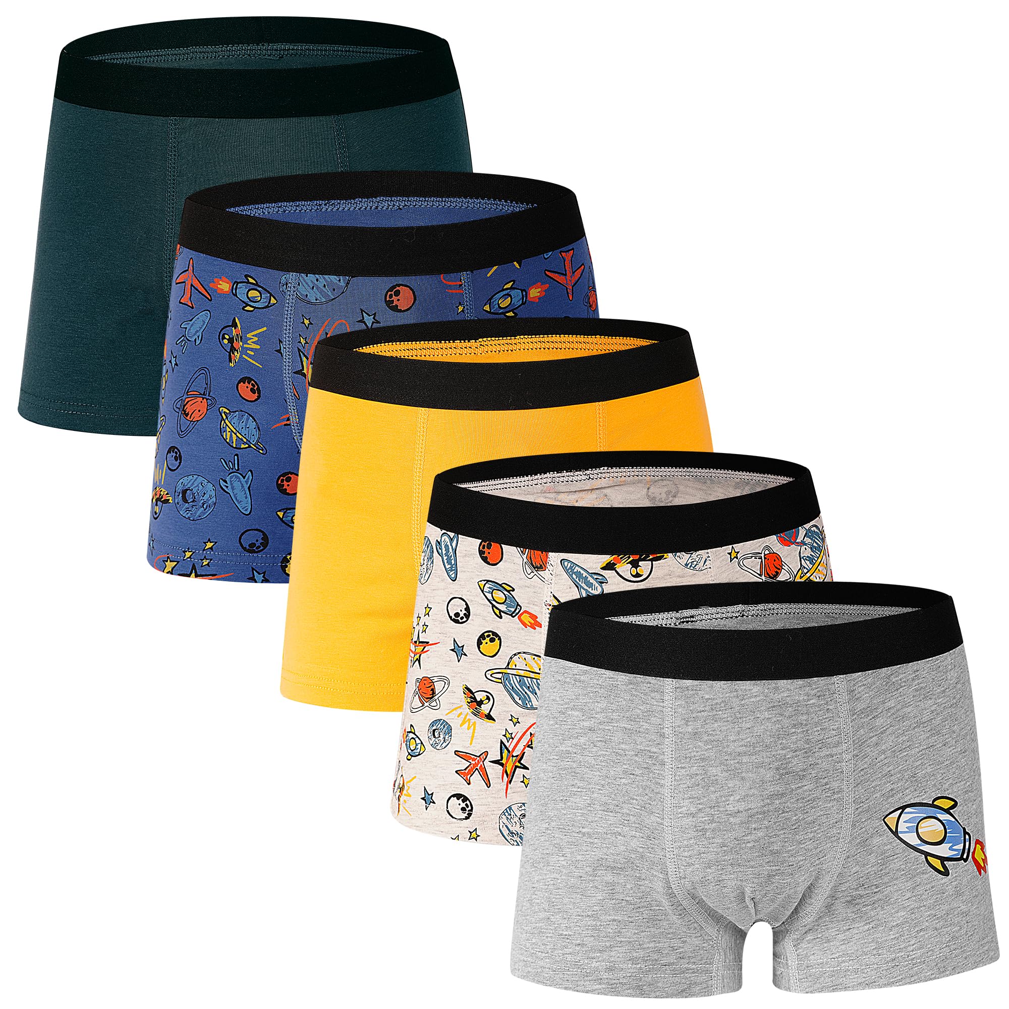 Boys Boxer Cotton Briefs 5-Pack Toddler Underwear for Kids 8-14