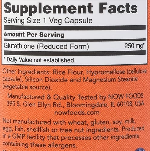 Vista 4 de NOW FOODS Glutatión 250, 60 CT