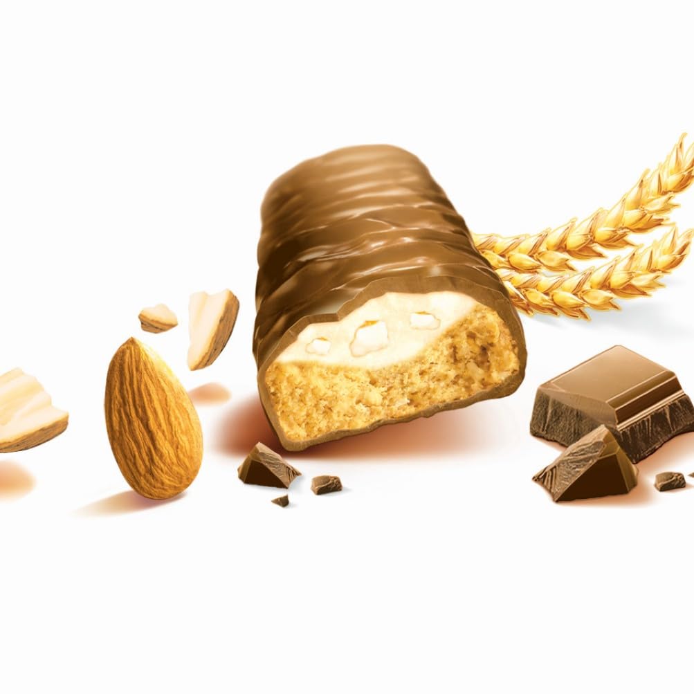 BALISTO - Barre Biscuit Céréales et Chocolat au Lait - 20 x 37g - Goût Miel & Amande - Boite de Barres Chocolatées - Grand Format - 740g