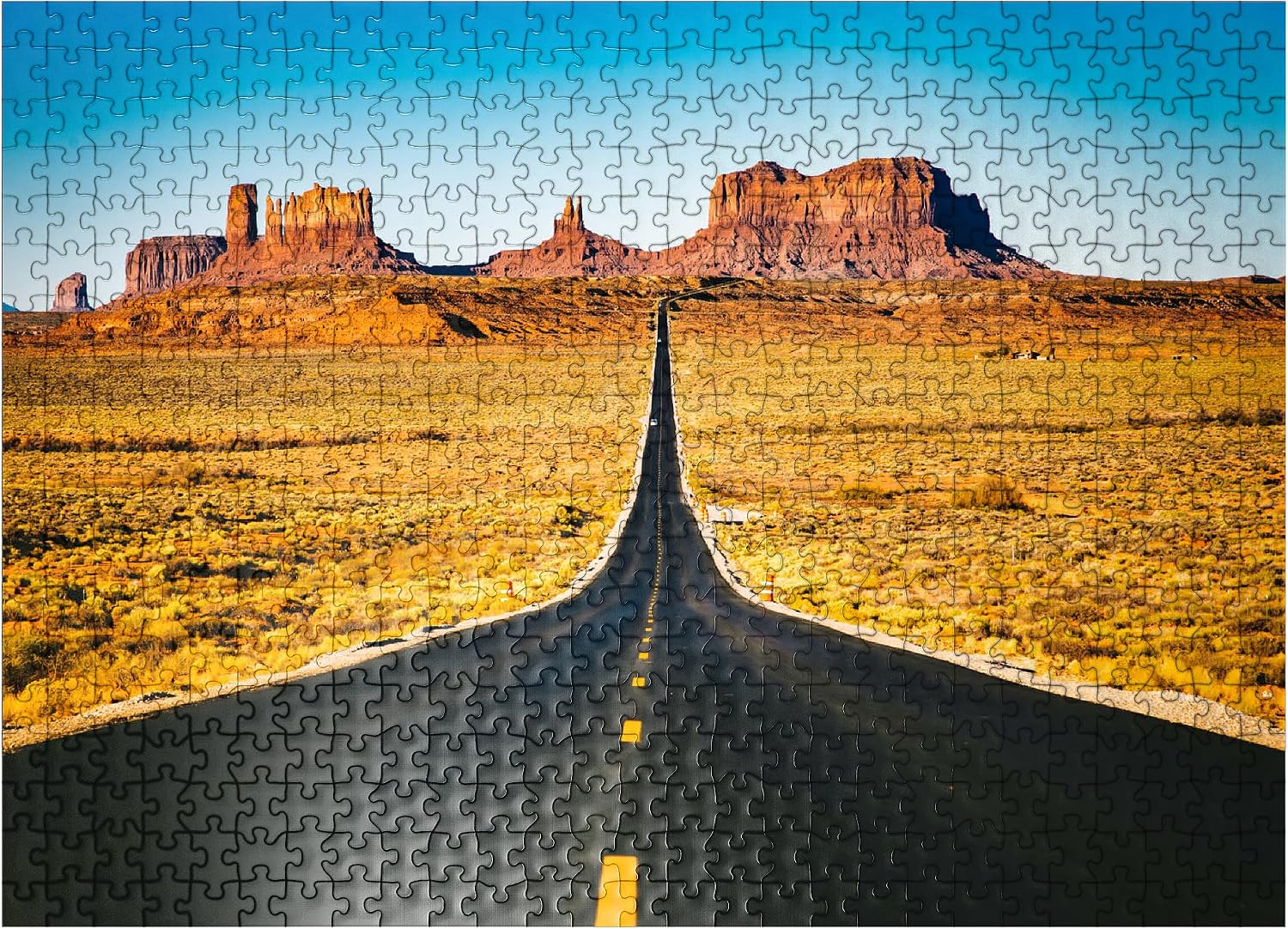 MyPuzzle U.S. Route 163 Which Passes Through The Famous Monument Valley Utah USA - Premium 100 Piece Jigsaw Puzzle for Adults