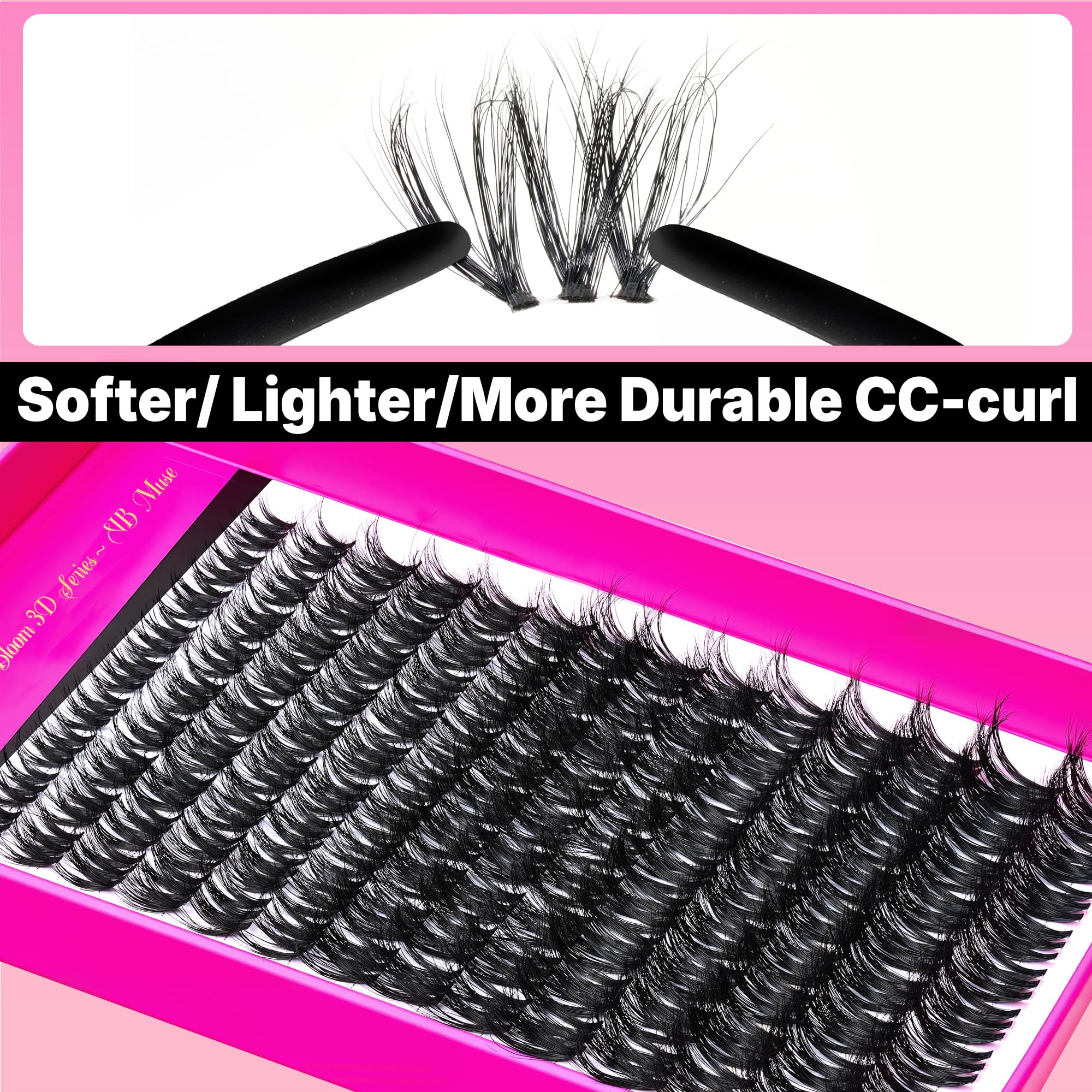 VEYESBEAUTY Wimpern Extensions Set Cluster Lash Extension Vbmuse 10-18mm | 3D-Schichtwimpern Wispy Natürliche Cluster Wimpern DIY Wimpernverlängerung Falsche Wimpern Lash Bond And Seal