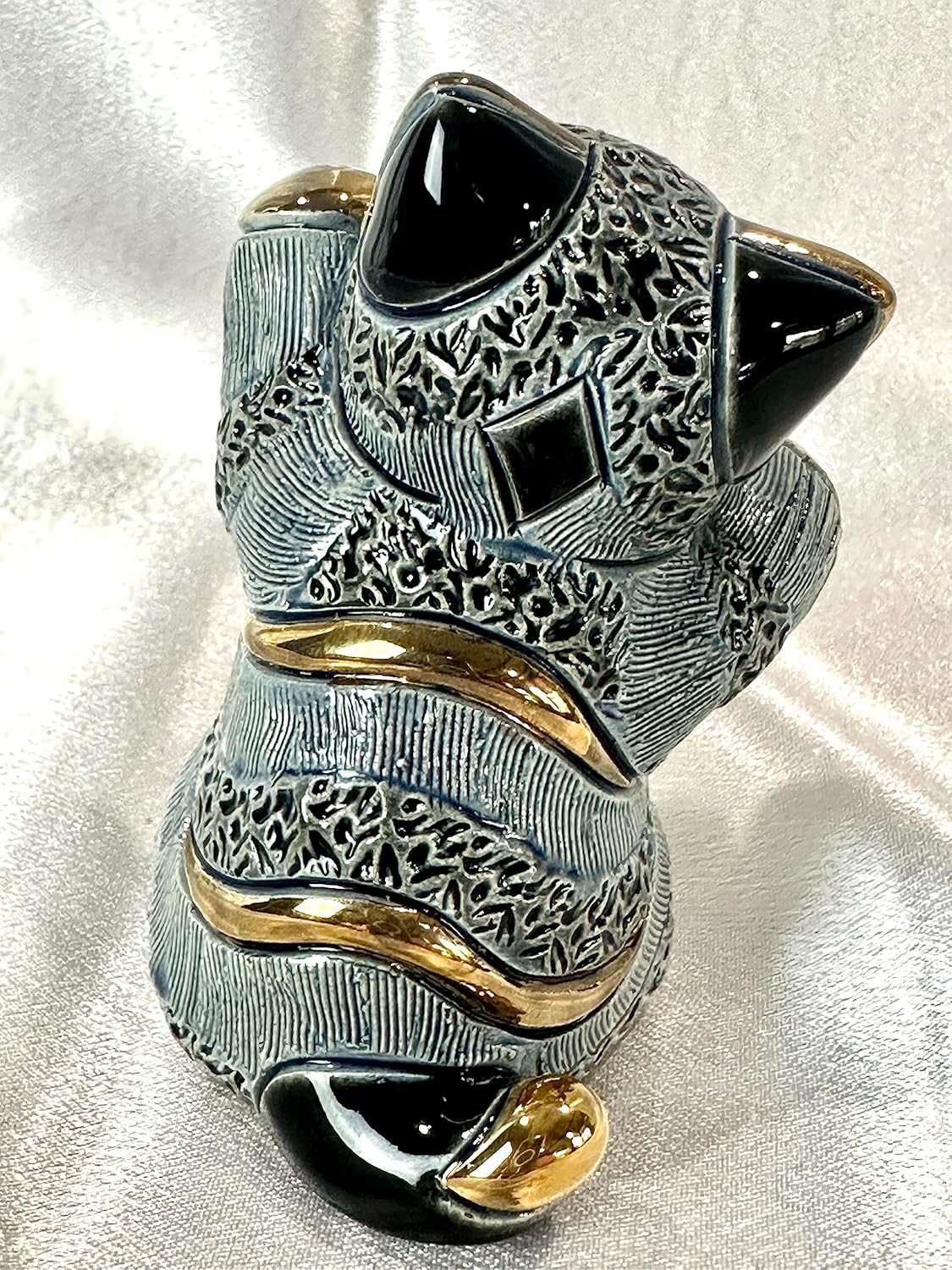 De Rosa Handmade Sculpted Ceramic Gray Striped Kitten Family Collection