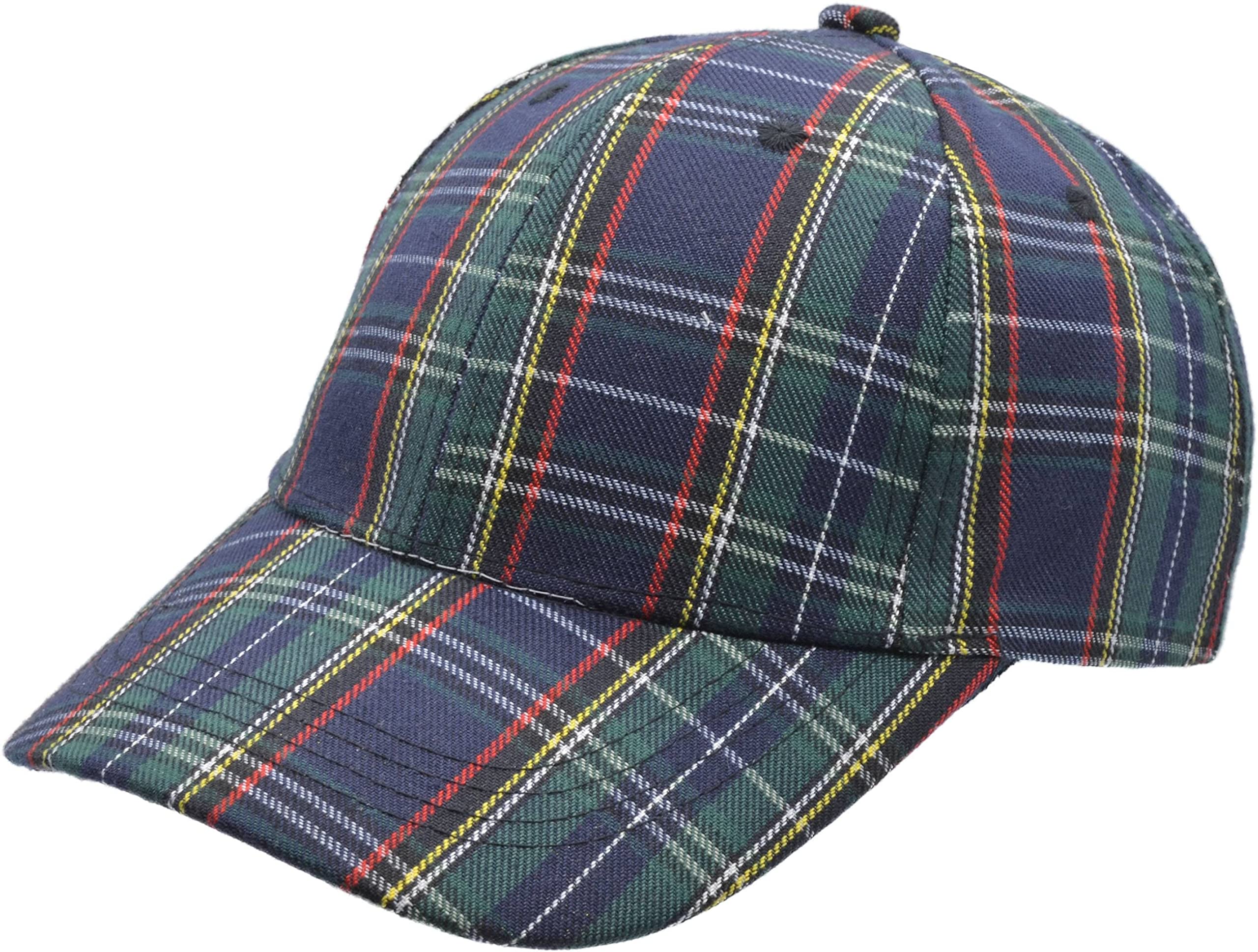 FIDRA Scottish Tartan Cotton Baseball Cap (Blue)