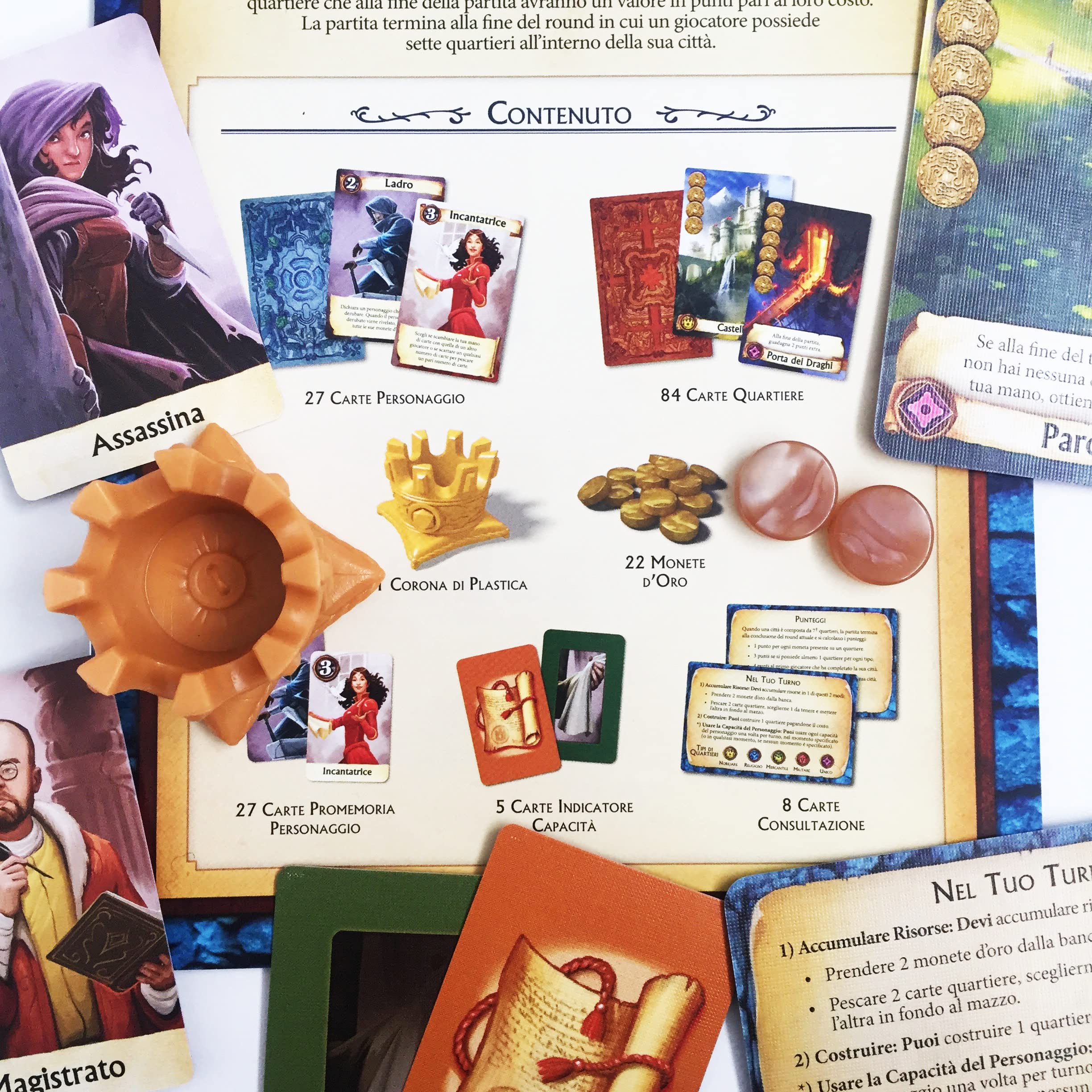 Asmodee - Citadels - Juego de mesa de construcción y bluff, 2-8 jugadores, 10+ años, de 2-8 jugadores, 30-60 min, edición en italiano