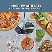 Vista 3 de West Bend Batidora de mano Plus con accesorio de licuadora de inmersión, 6 opciones de velocidad con mango ergonómico y estuche de almacenamiento a