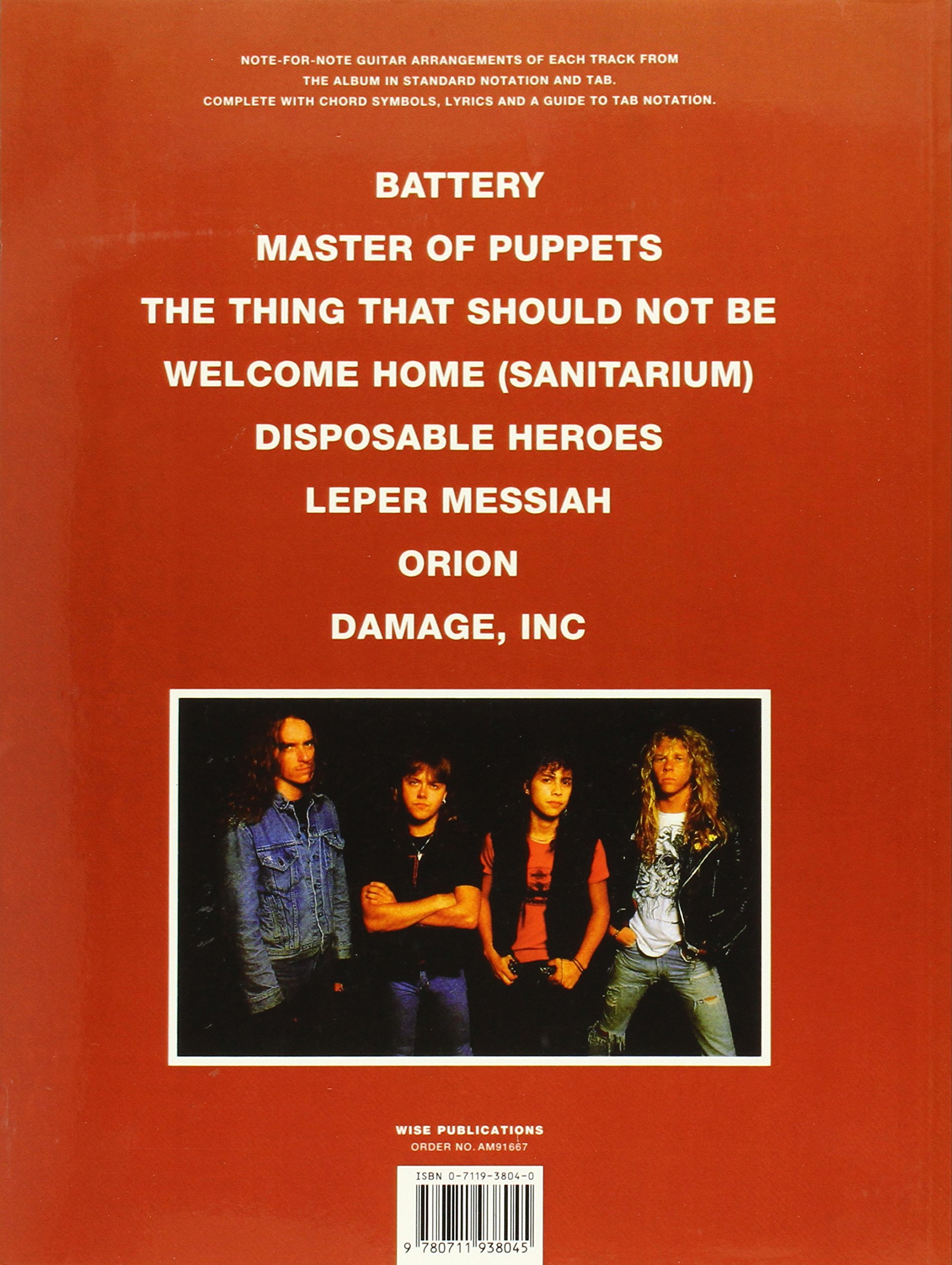 Partition : Metallica Master Of Puppets Tab Guitar
