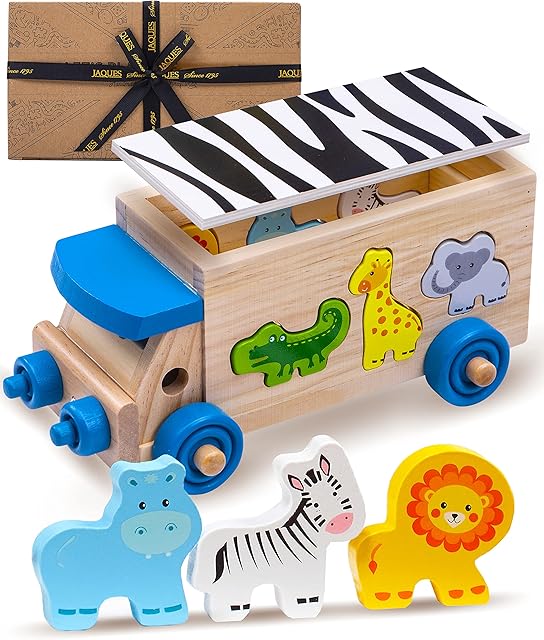 Jaques of London Animal Shape Sorter | Wooden Toys | Wooden Animal Toys for 2 3 4 Year Olds | Toddler Toys | Since 1795