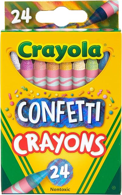 Crayola Confetti Crayons, Multi Color Crayons, Kids Coloring Supplies, 24 Count