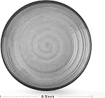 24 Piece Grey Melamine Dinner Set for 8 People | Melamine Plates Set of 24 Plates and Bowls Camping Dishwasher RV Kitchen Sets