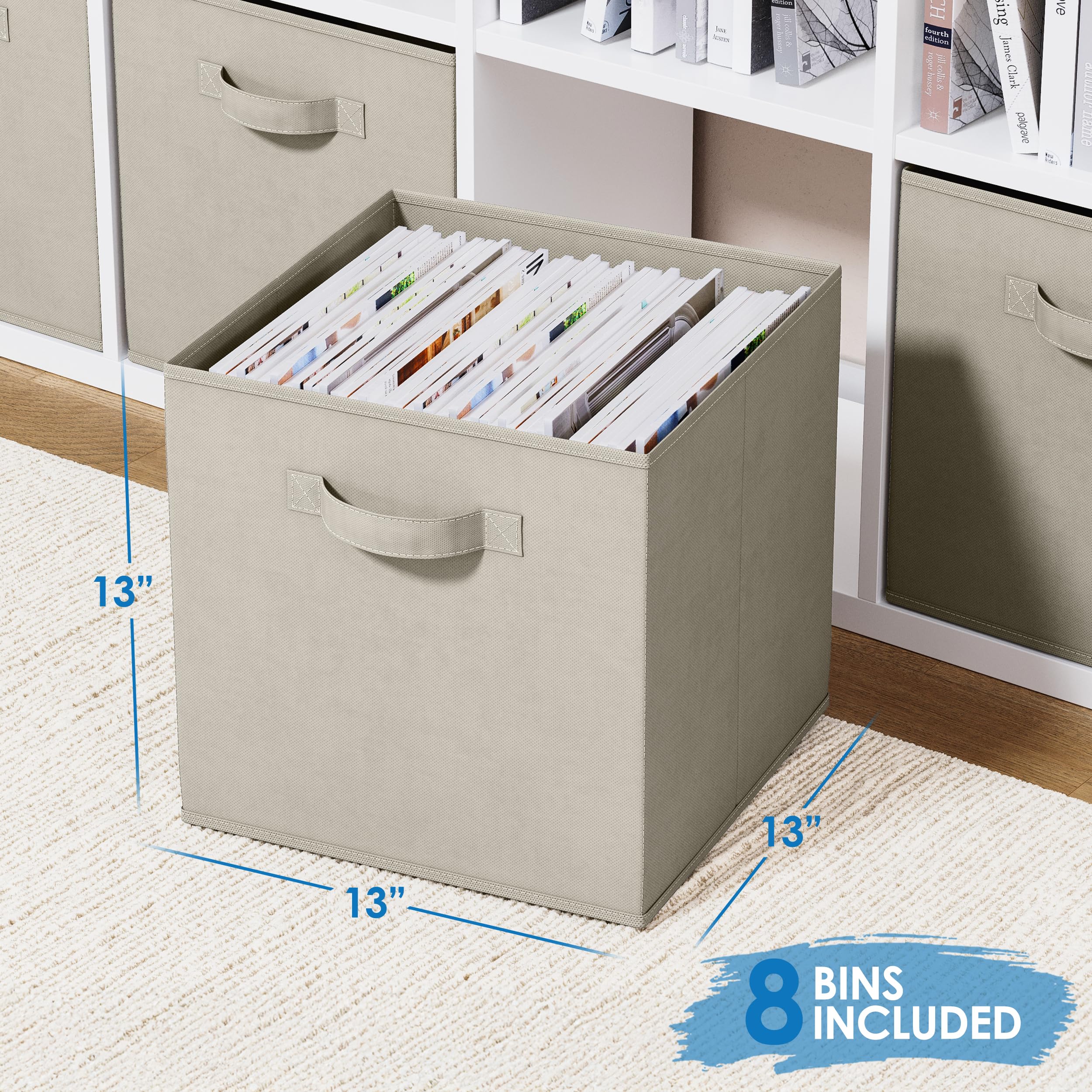 Snapklik.com : Fabric Storage Cubes For Cube Organizer - 8 Pack Heavy ...