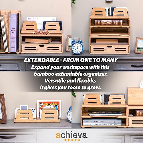 Miniatura 4 de Achieva Bandeja apilable de bambú con carga lateral, 2 unidades (71004)