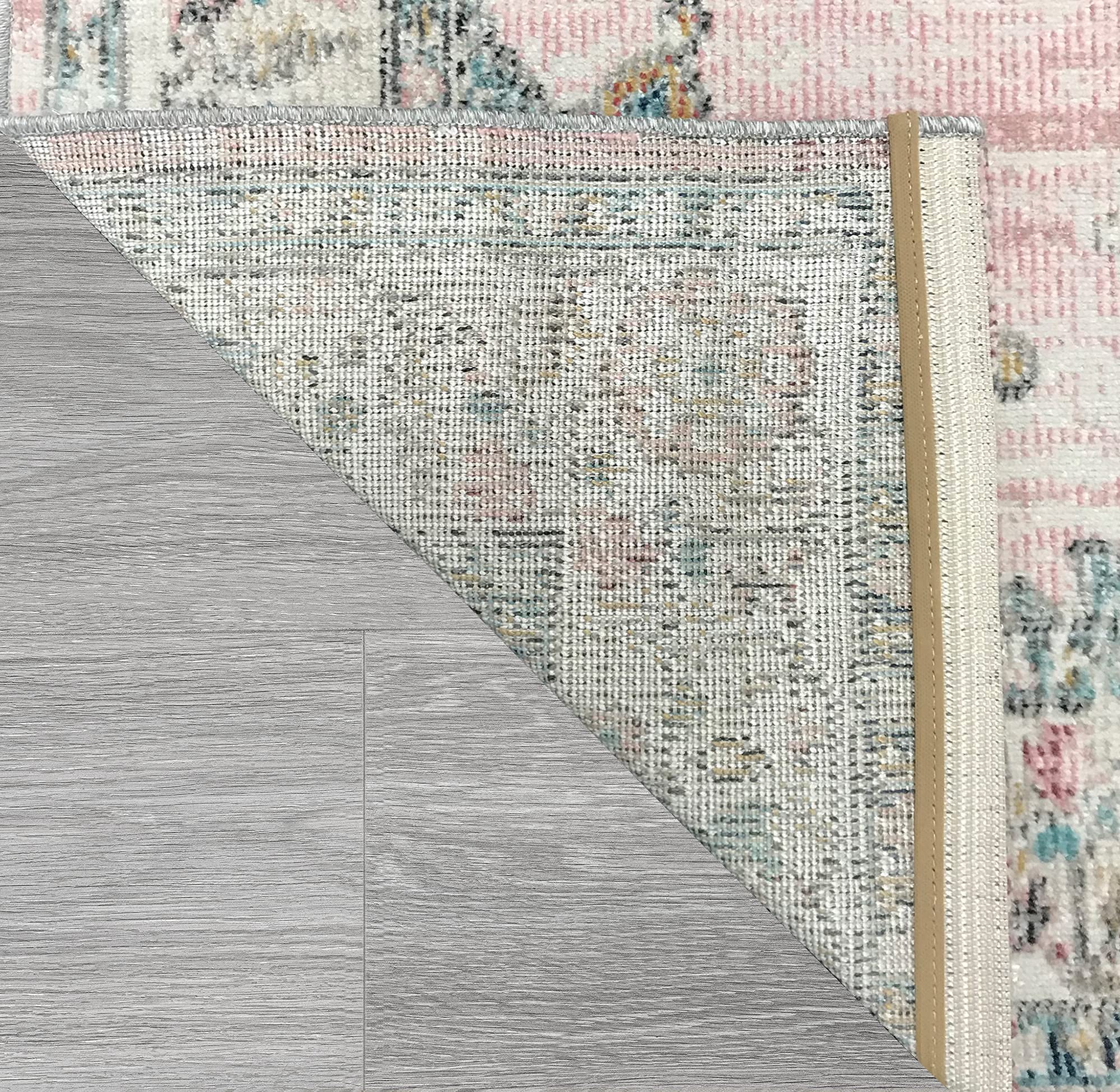 the carpet Palma - Versátil, Interior y Exterior, diseño Moderno, Sala de Estar, Resistente a la Intemperie y a los Rayos UV, Duradera, fácil de Limpiar, balcón, Invernadero, Rosa, 120 x 170 cm