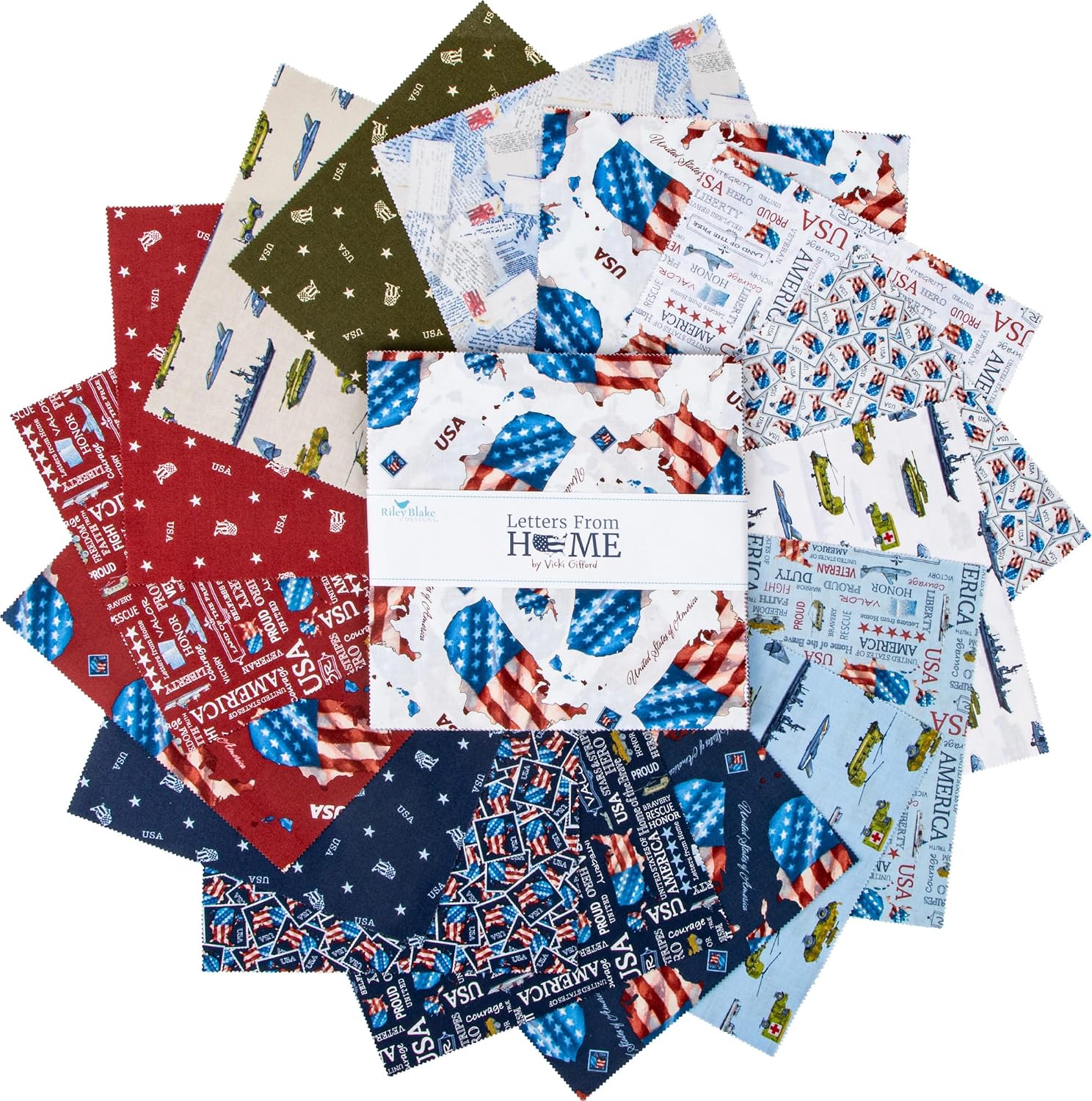 Vicki Gifford Letters from Home 10" Stacker 42 10-inch Squares Layer Cake Riley Blake 10-15610-42